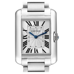 Cartier Tank Anglaise Midsize Steel Ladies Watch W5310044 Box Card