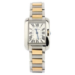 Cartier Tank Anglaise Quartz Watch Stainless Steel and Yellow Gold 23