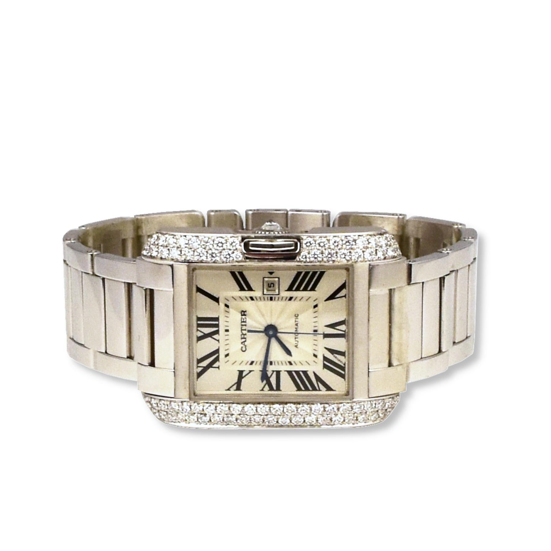 cartier tank white gold