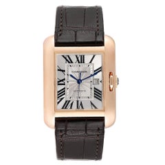 Cartier Tank Anglaise Rose Gold Brown Strap Ladies Watch W5310005