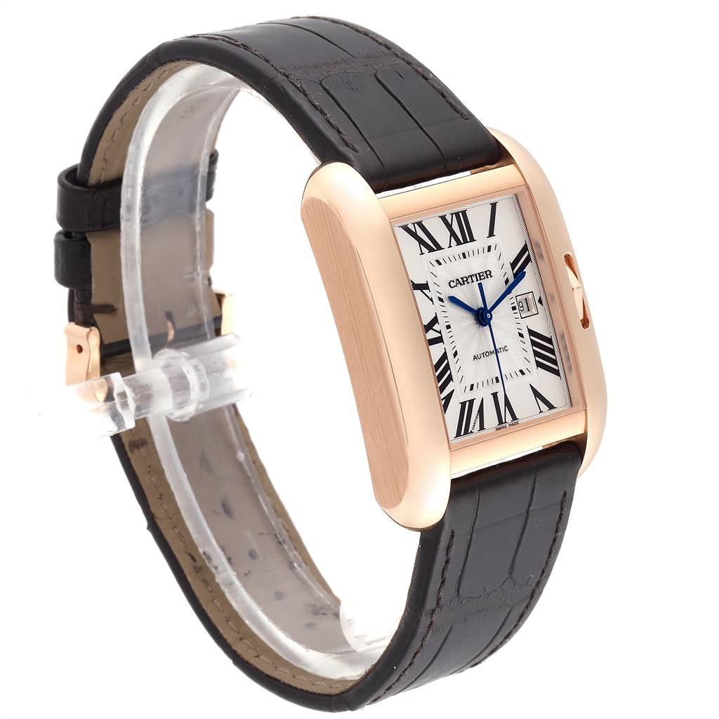 Cartier Tank Anglaise Rose Gold Brown Strap Ladies Watch W5310005 In Excellent Condition For Sale In Atlanta, GA