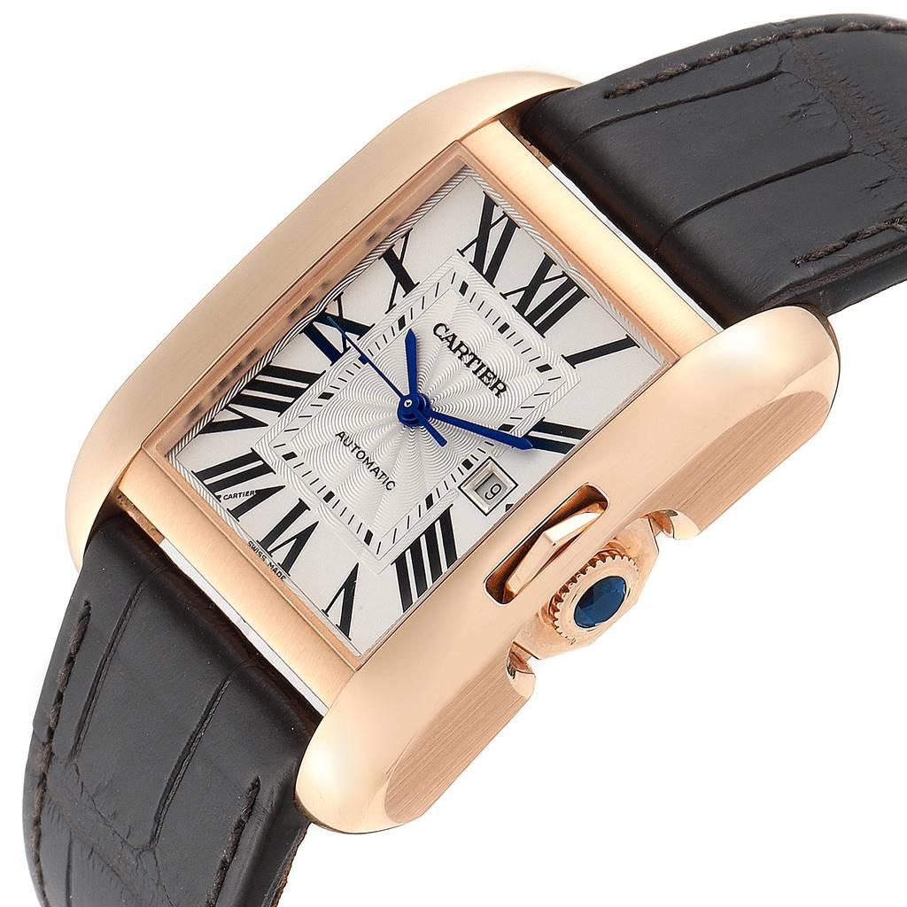 Cartier Tank Anglaise Rose Gold Brown Strap Ladies Watch W5310005 For Sale 1