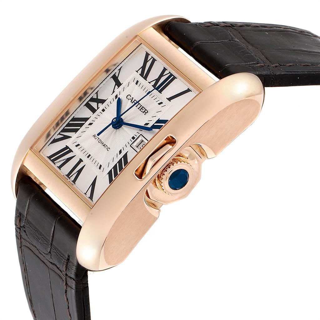 cartier tank rose gold leather strap