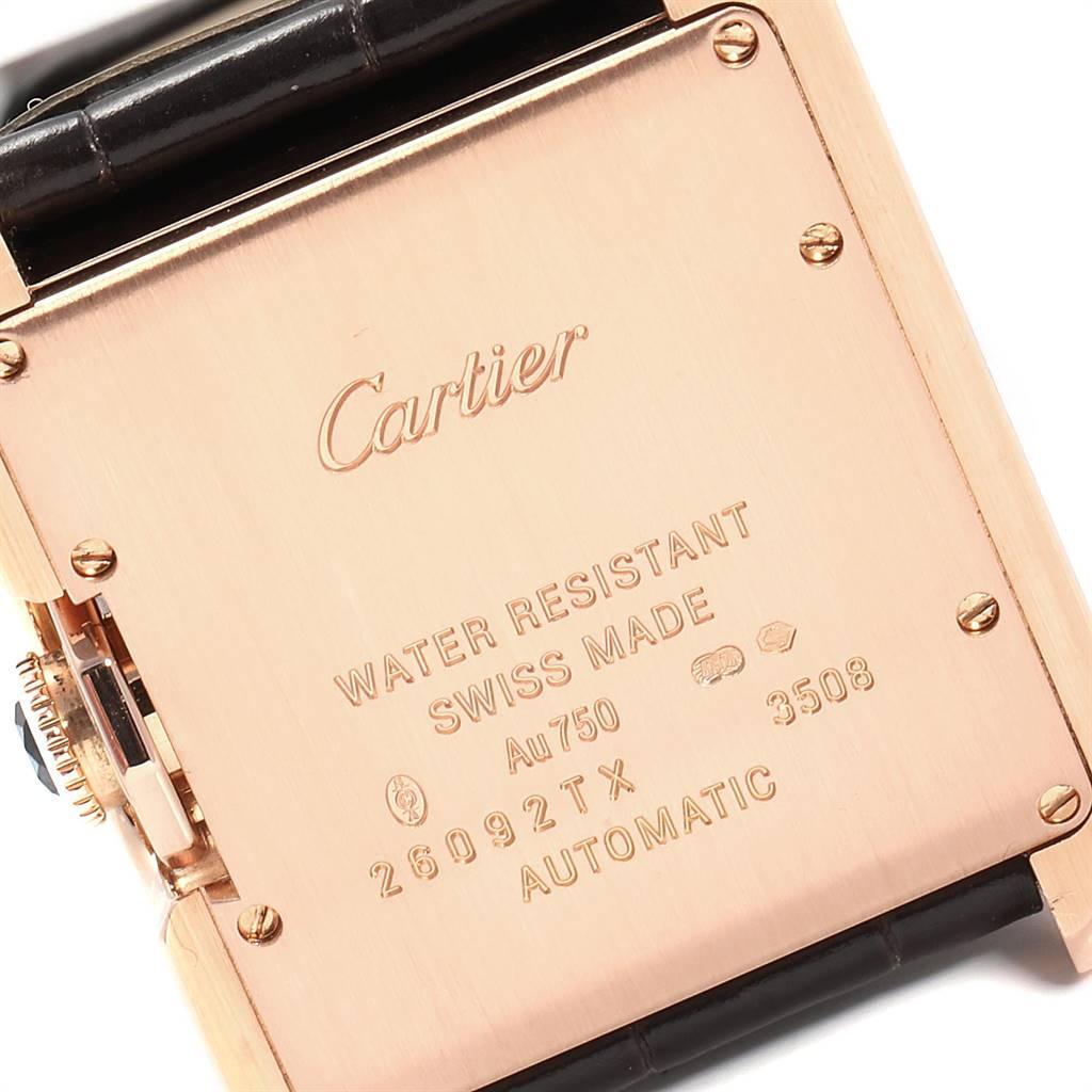 Cartier Tank Anglaise Rose Gold Brown Strap Ladies Watch W5310005 In Excellent Condition In Atlanta, GA