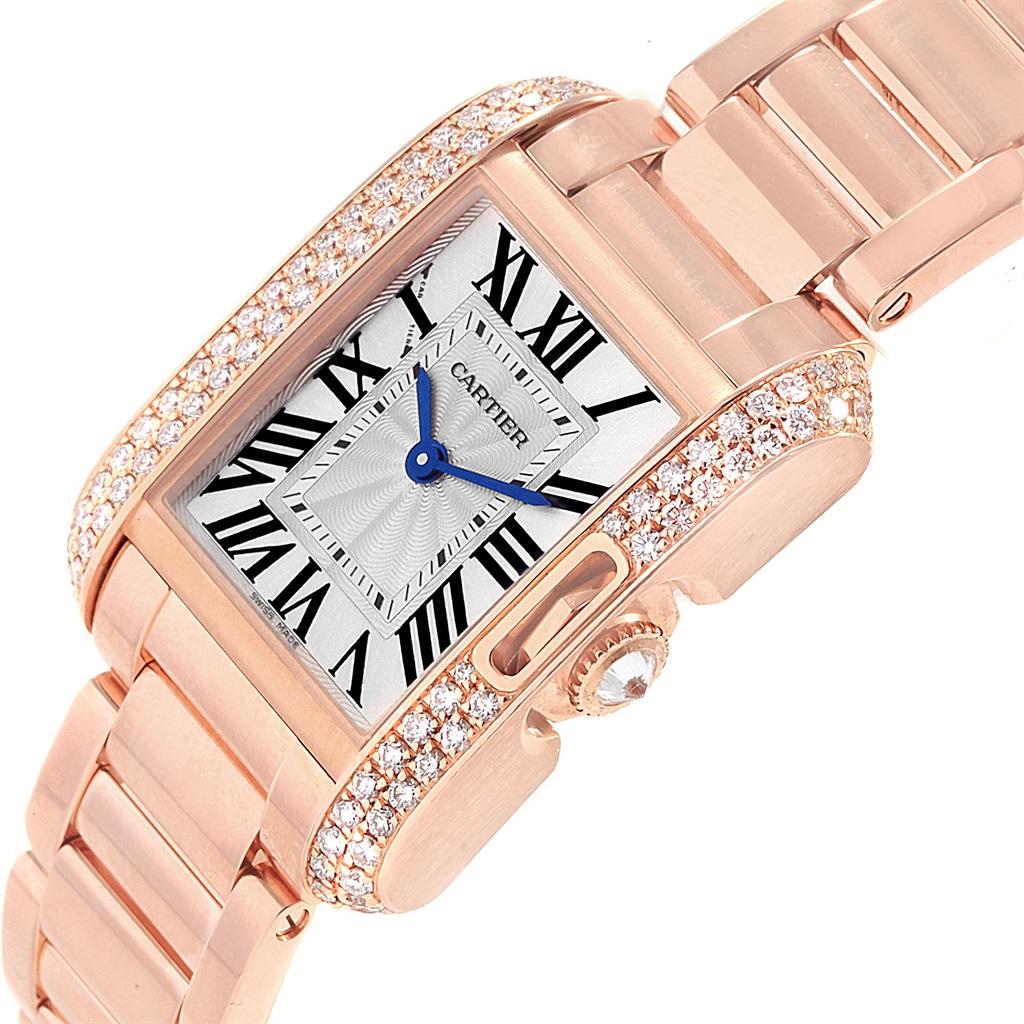 Cartier Tank Anglaise Rose Gold Diamond Ladies Watch WT100002 Box Papers 1