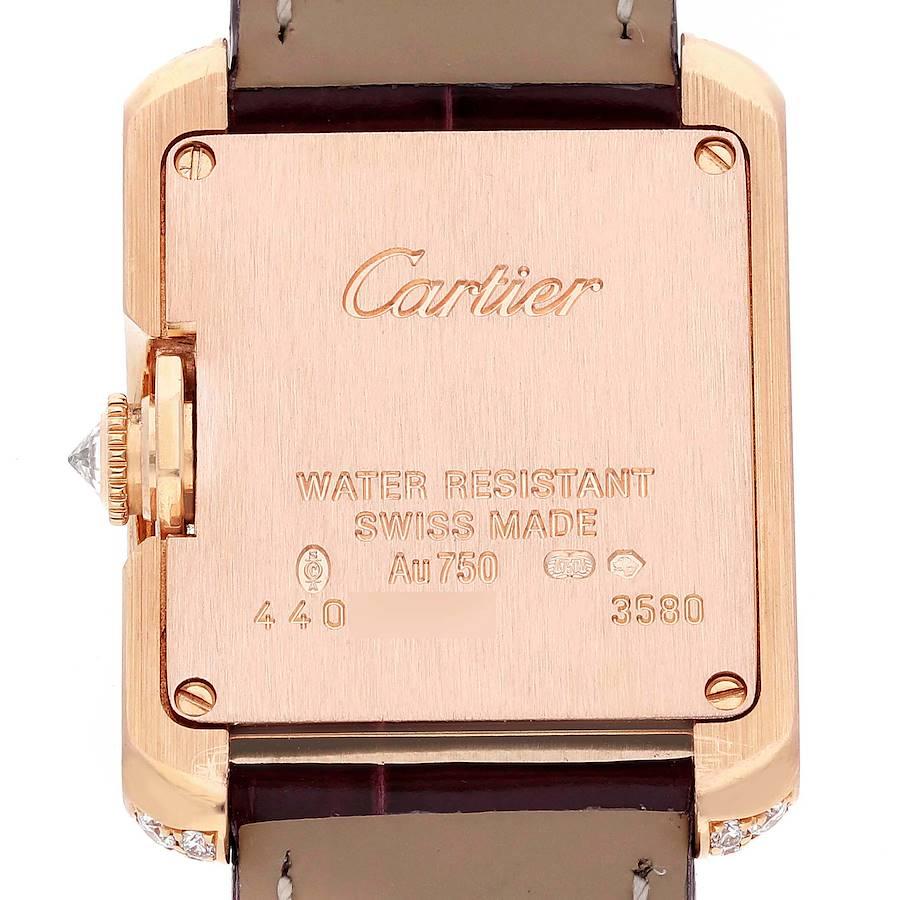 Cartier Tank Anglaise Rose Gold Silver Dial Diamond Ladies Watch WT100013 In Excellent Condition For Sale In Atlanta, GA