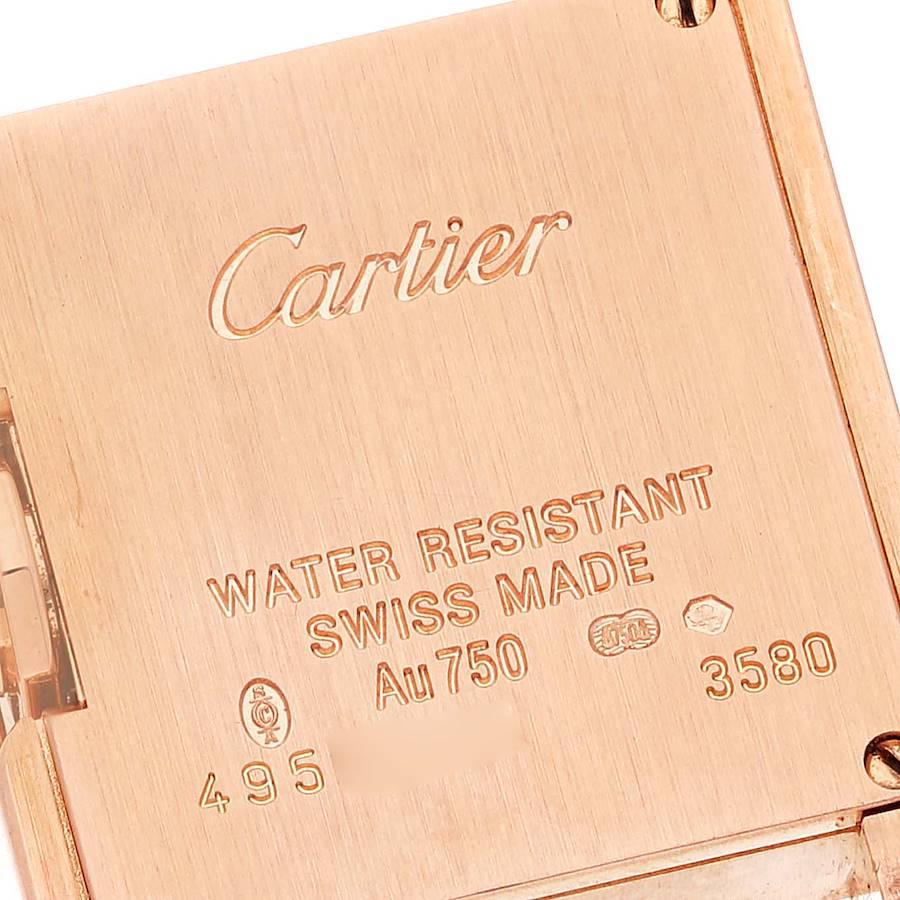 Cartier Montre Tank Anglaise en or rose avec cadran en argent et diamants, pour femmes WT100013 en vente 3