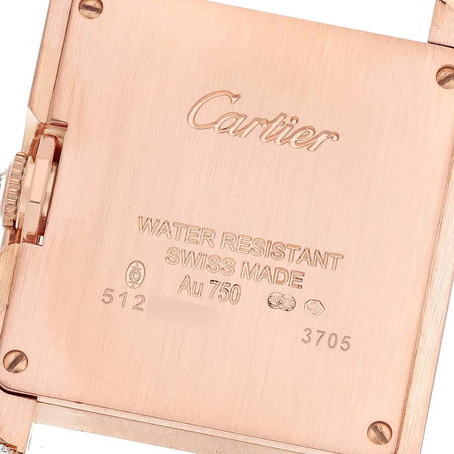 Cartier Tank Anglaise Rose Gold Silver Dial Diamond Ladies Watch WT100029 Card For Sale 1
