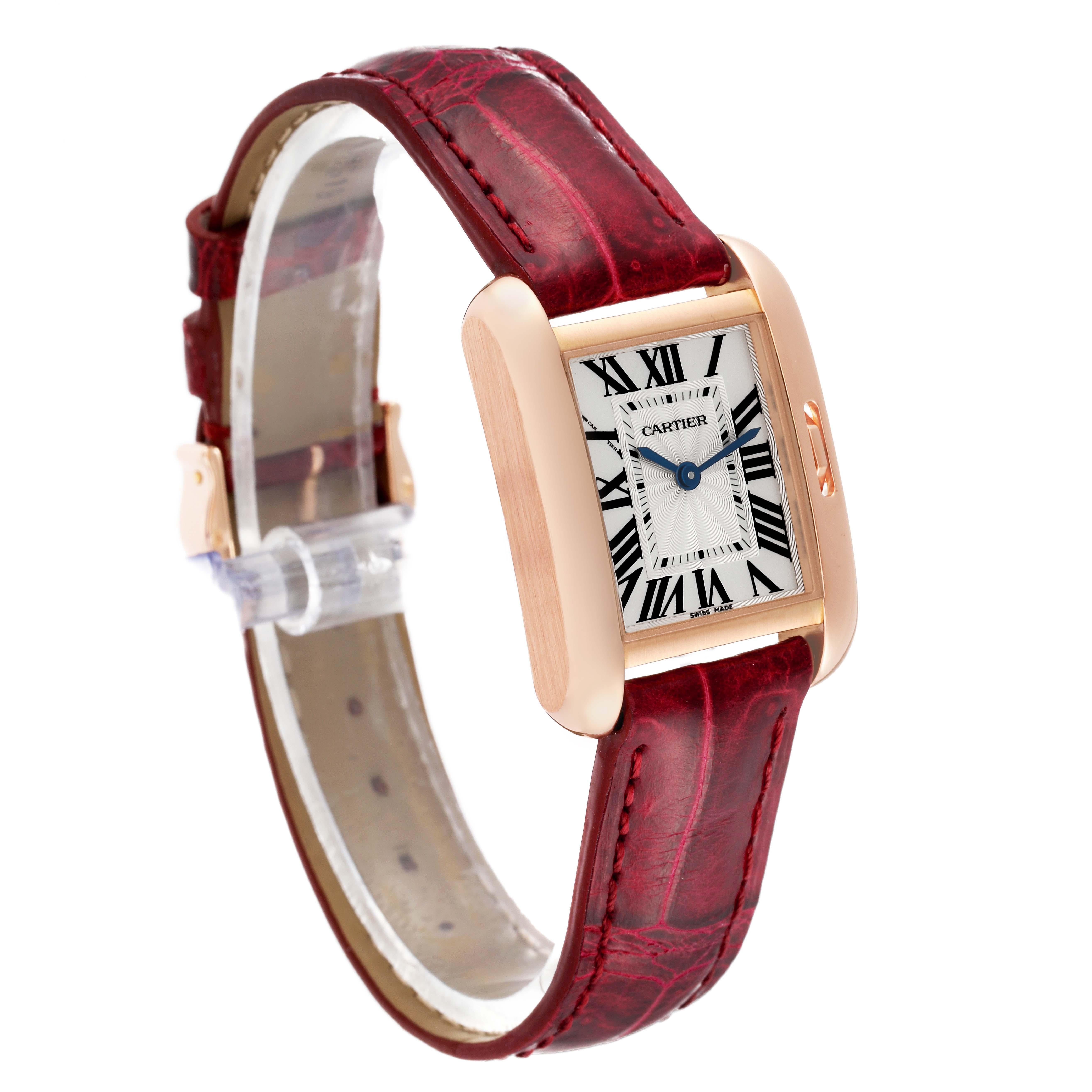Cartier Tank Anglaise Rose Gold Small Ladies Watch W5310027 Box Papers In Excellent Condition For Sale In Atlanta, GA