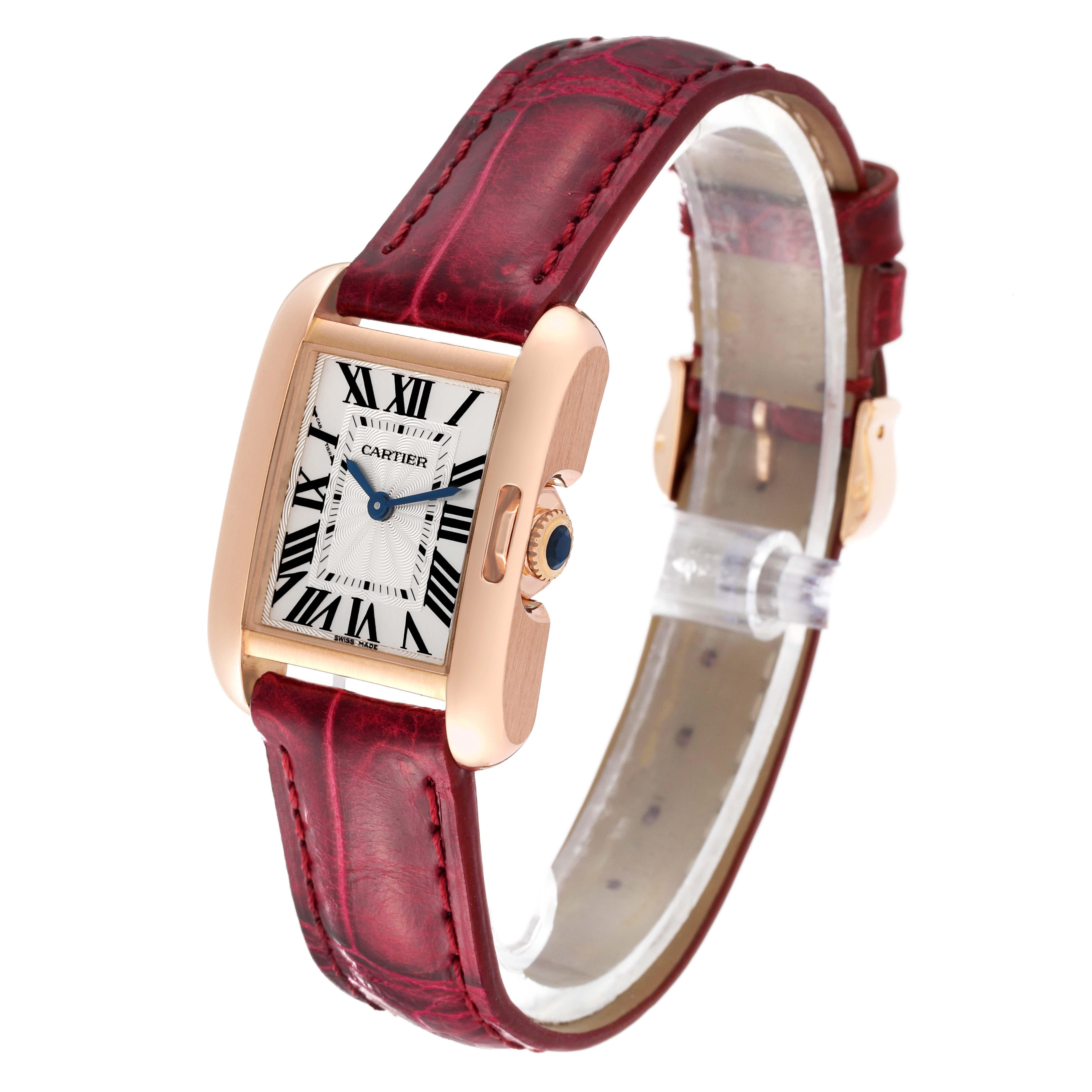 Women's Cartier Tank Anglaise Rose Gold Small Ladies Watch W5310027 Box Papers For Sale