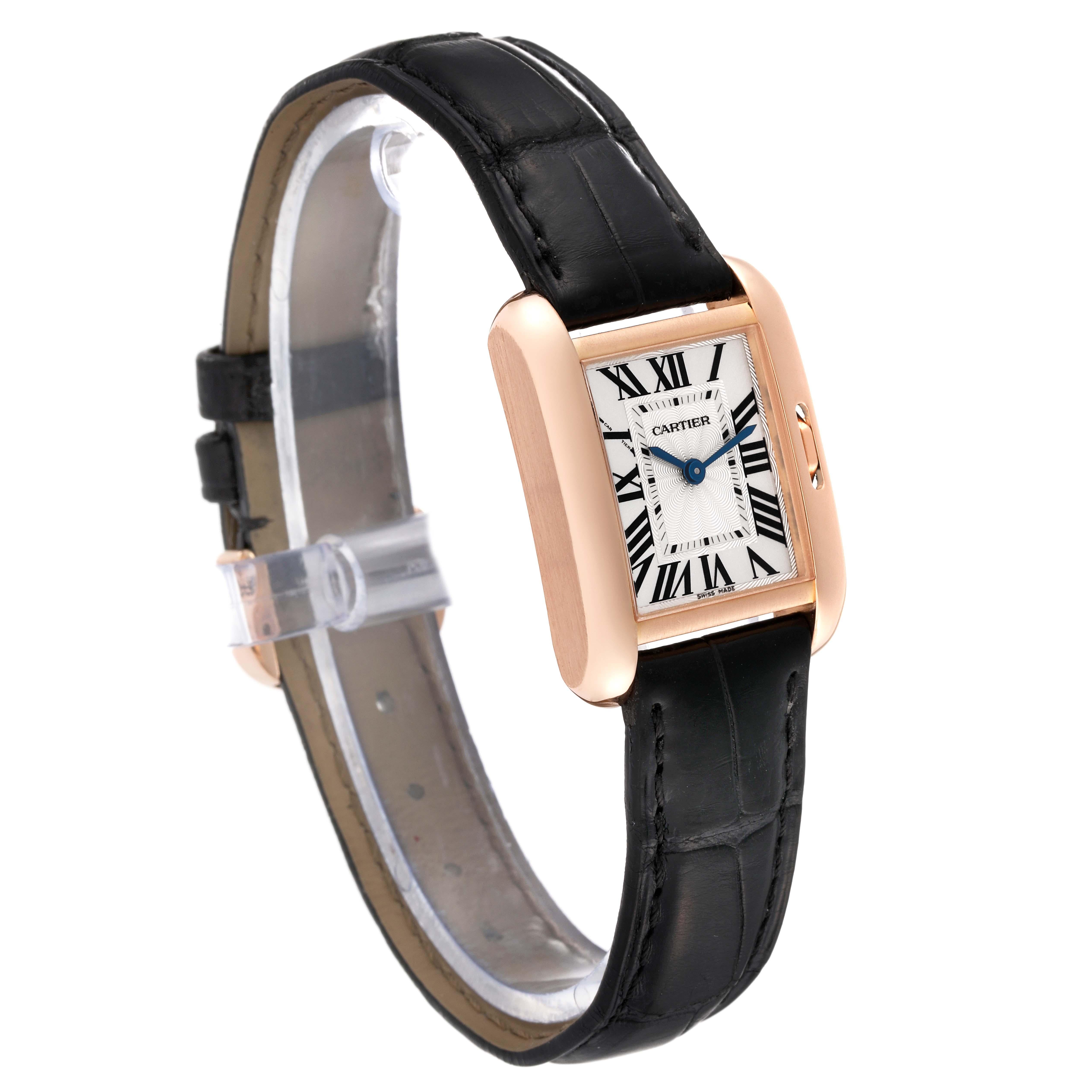 Cartier Tank Anglaise Rose Gold Small Ladies Watch W5310027 In Excellent Condition In Atlanta, GA