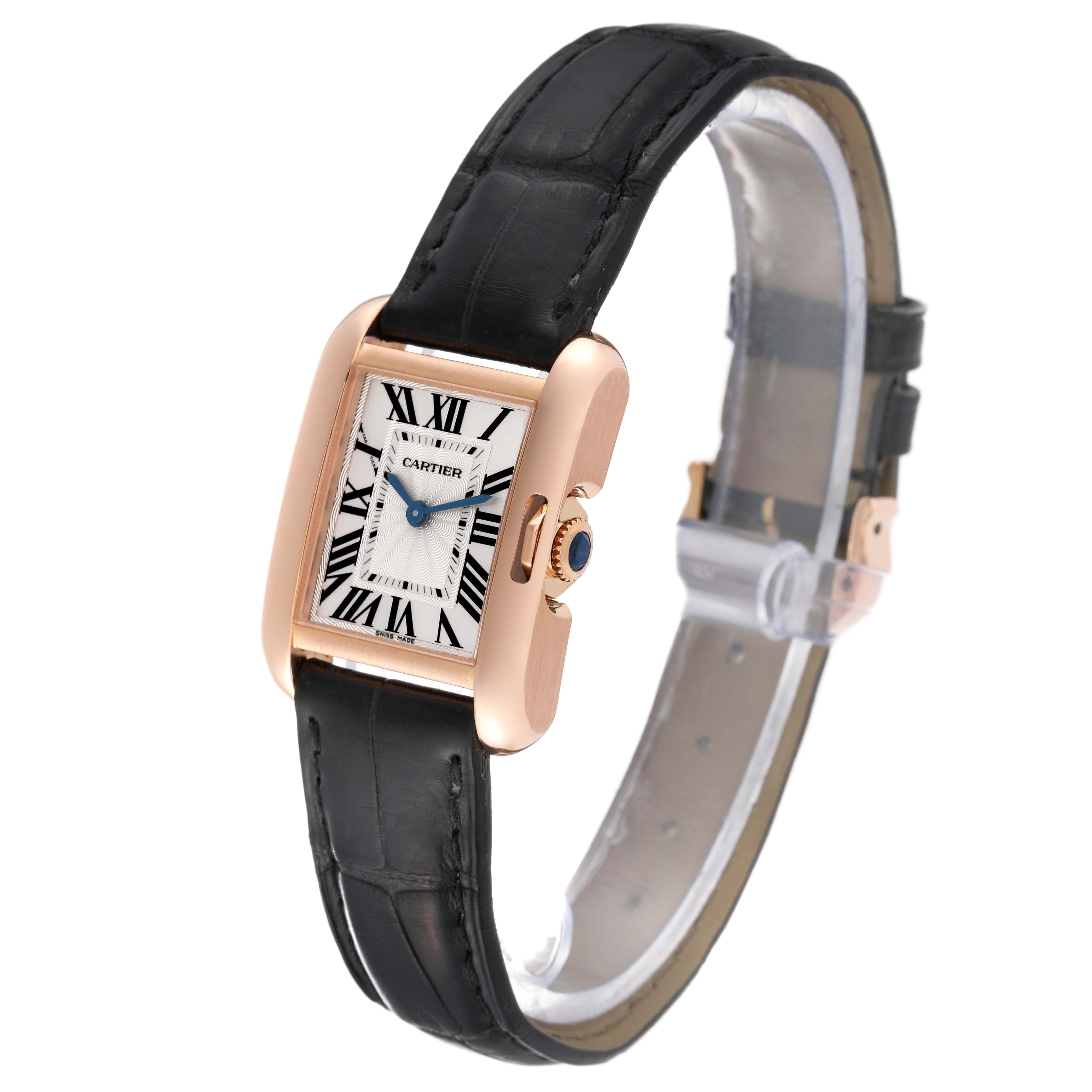Cartier Tank Anglaise Rose Gold Small Ladies Watch W5310027 In Excellent Condition In Atlanta, GA
