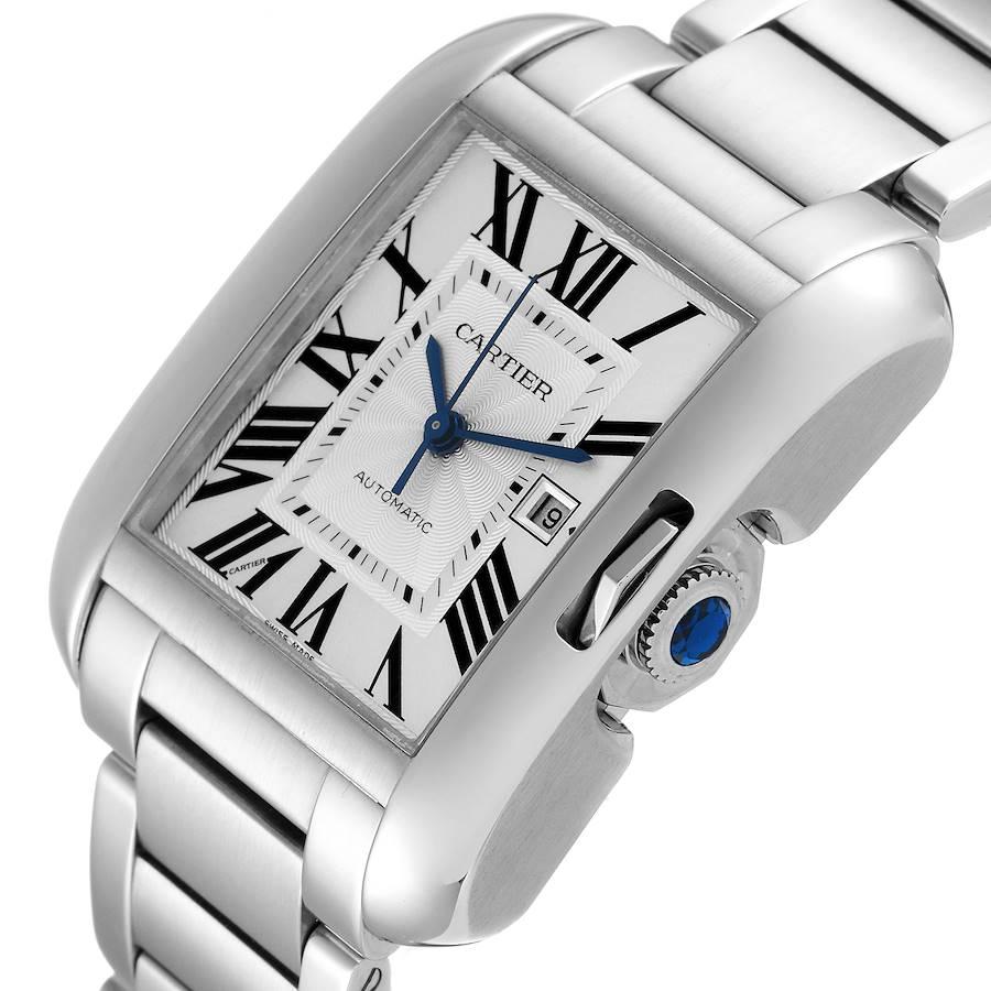 Cartier Tank Anglaise Silver Dial Steel Large Mens Watch W5310009 For Sale 1