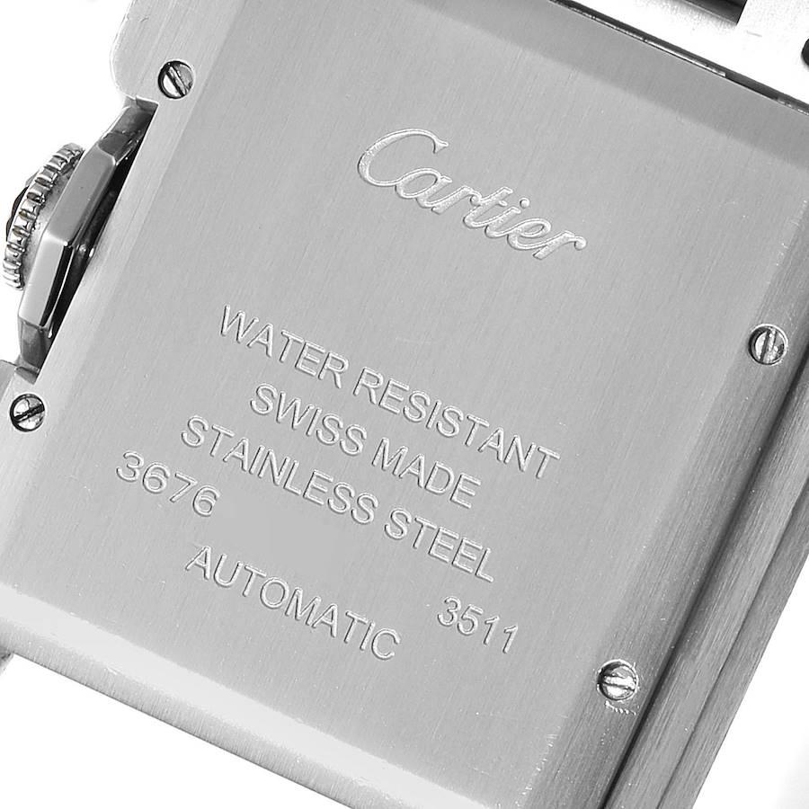 Cartier Tank Anglaise Silver Dial Steel Large Mens Watch W5310009 For Sale 2
