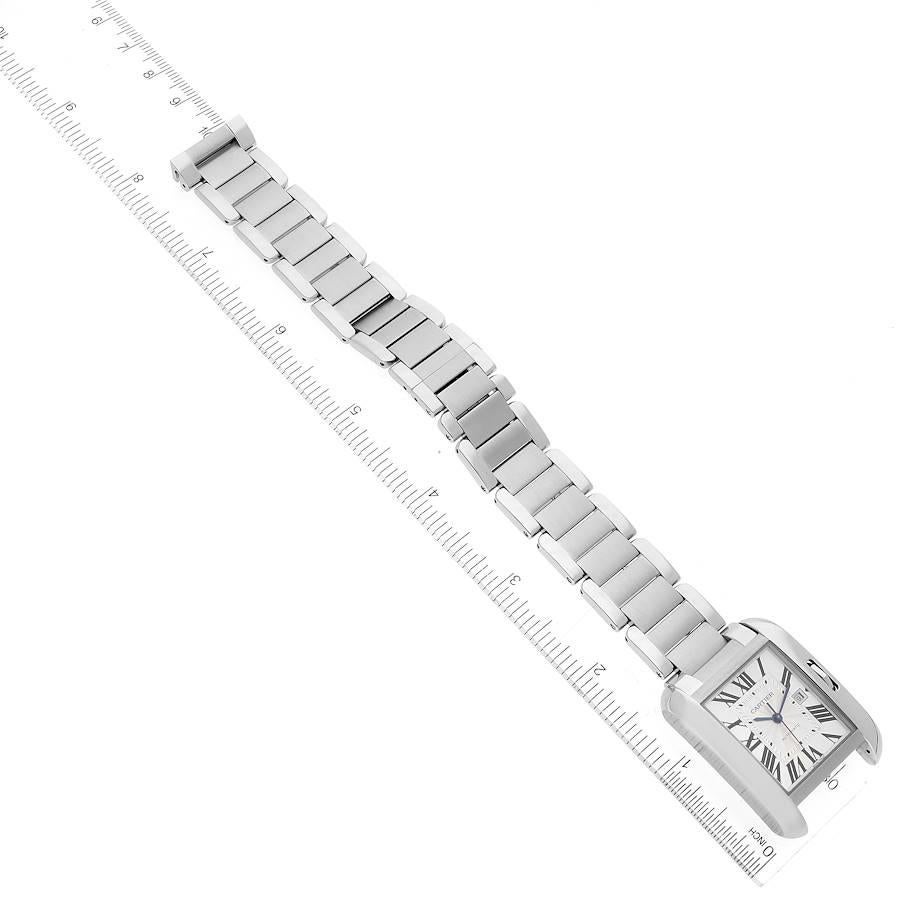 Cartier Montre Tank Anglaise grande taille en acier avec cadran argenté pour hommes W5310009 1