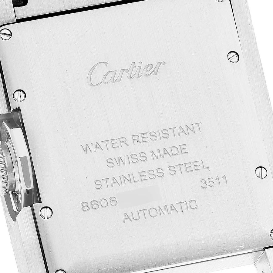Cartier Montre Tank Anglaise grande taille en acier avec cadran argenté pour hommes W5310009 2