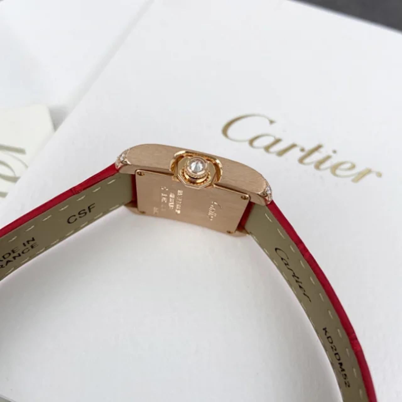 Women's or Men's Cartier Tank Anglaise Small Pink Gold Diamond Watch WT100013