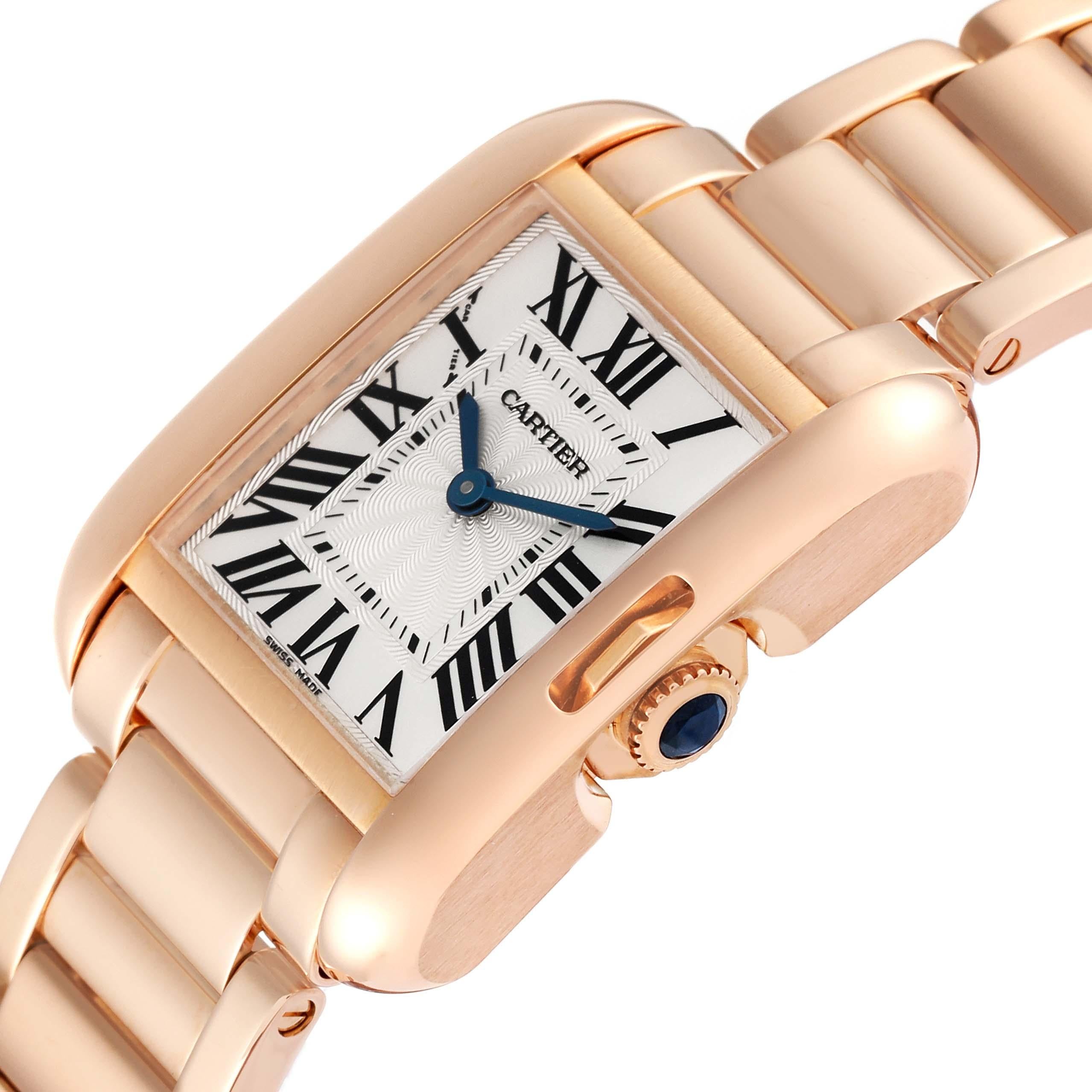 Cartier Tank Anglaise Small Silver Dial Rose Gold Ladies Watch 3580 1