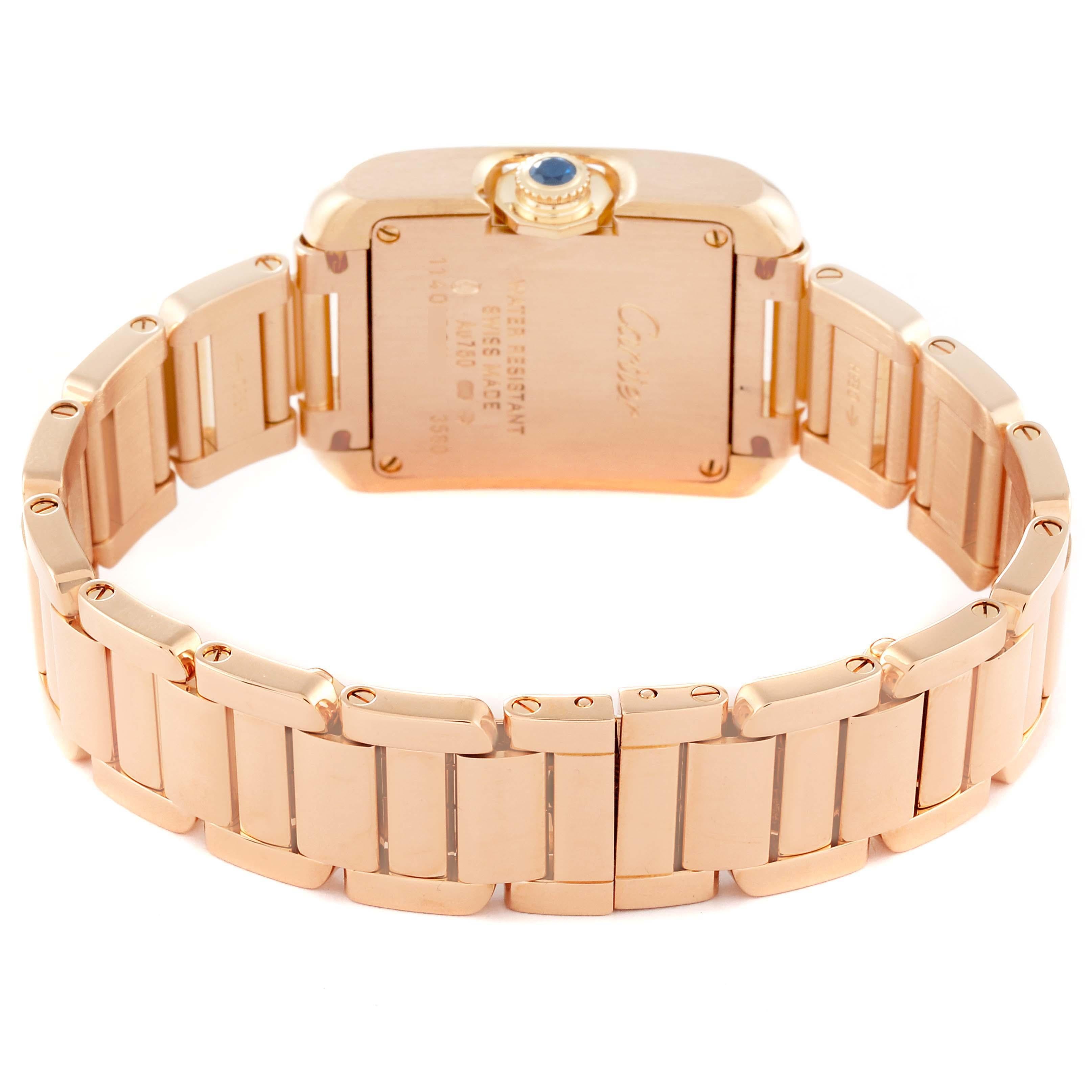 Cartier Tank Anglaise Small Silver Dial Rose Gold Ladies Watch 3580 3