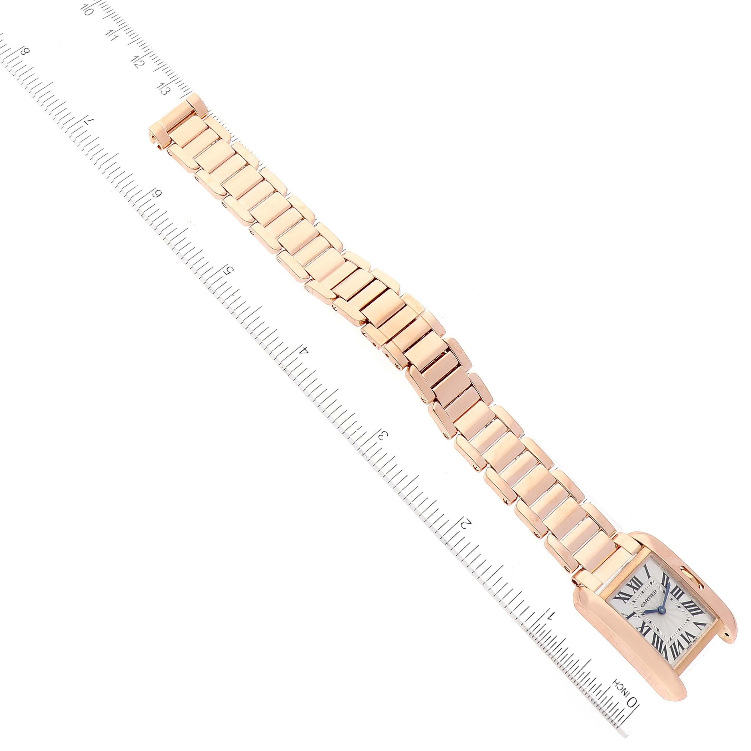 Cartier Tank Anglaise Small Silver Dial Rose Gold Ladies Watch 3580 4