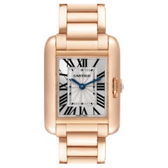 Cartier Tank Anglaise Small Silver Dial Rose Gold Ladies Watch 3580