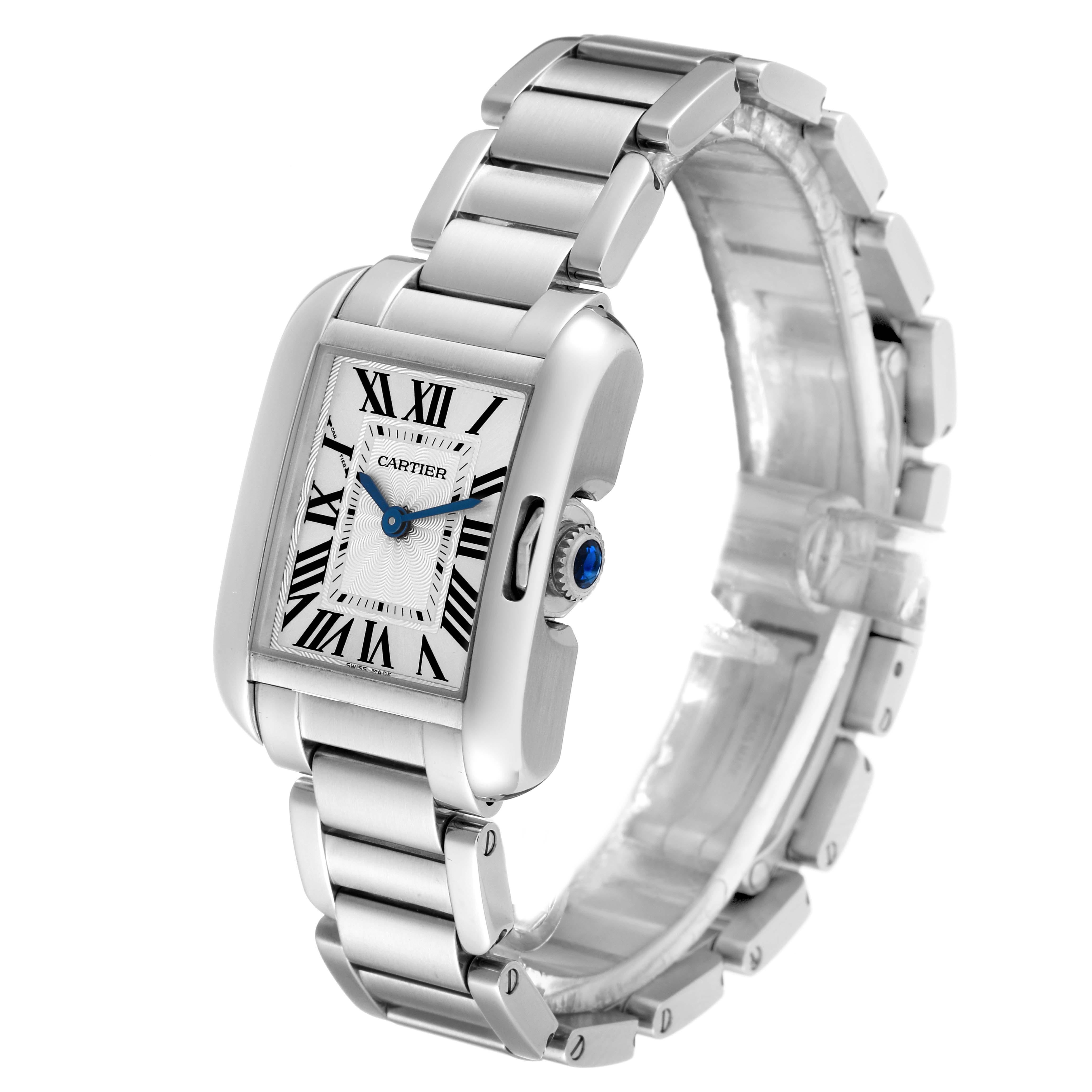Women's Cartier Tank Anglaise Small Silver Dial Steel Ladies Watch W5310022