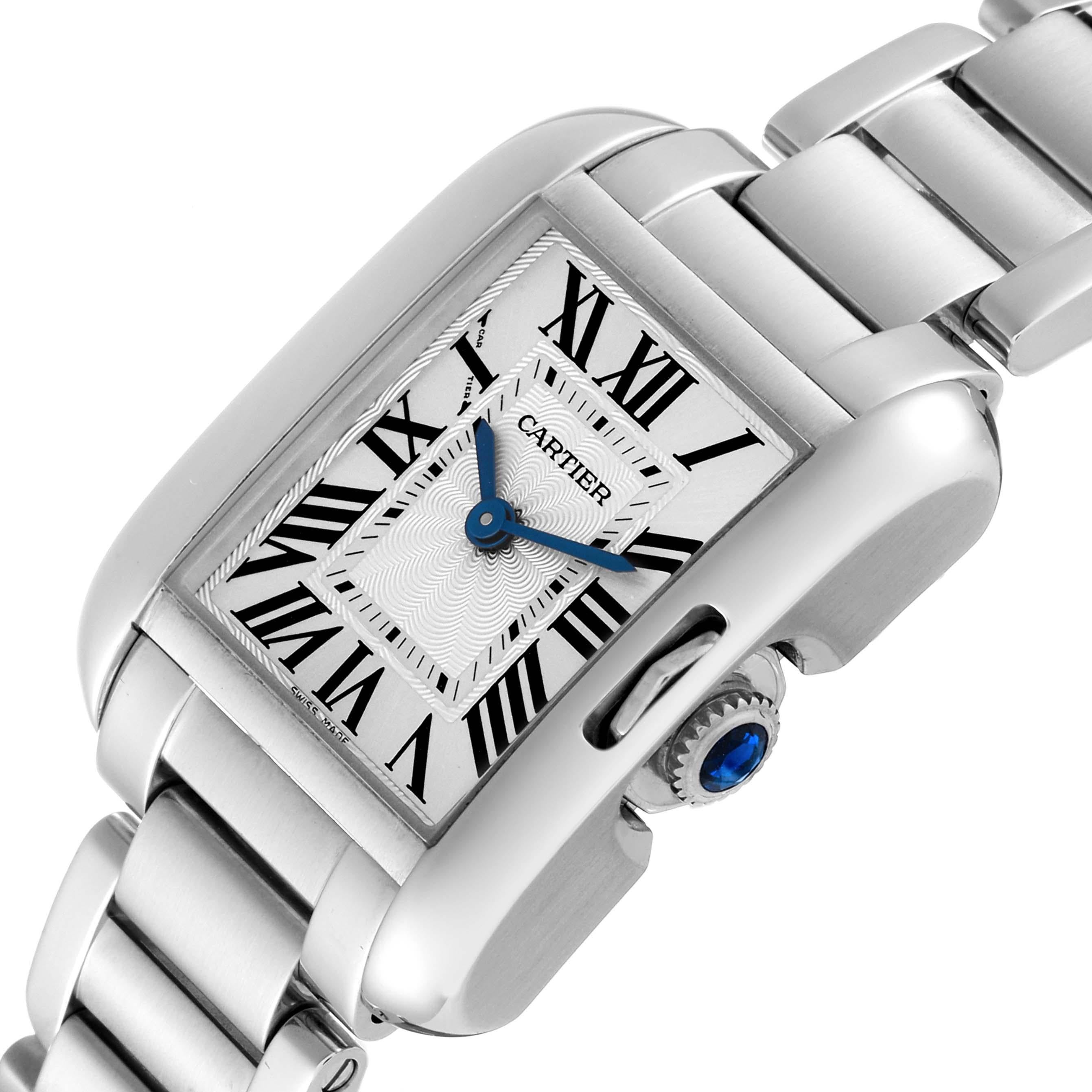 Cartier Tank Anglaise Small Silver Dial Steel Ladies Watch W5310022 1