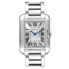 Cartier Tank Anglaise petite montre pour femme avec cadran argenté W5310022
