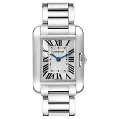 Cartier Tank Anglaise Small Quadrante Silver Orologio da donna in acciaio W5310022