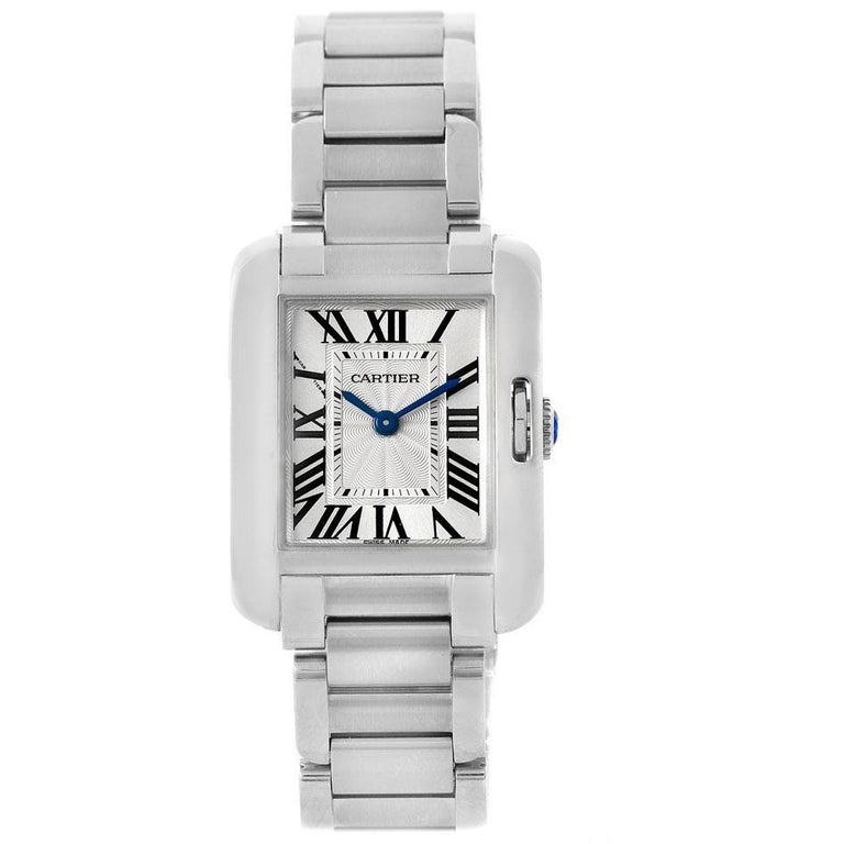 Cartier Tank Anglaise Small Steel Ladies Watch W5310022 For Sale at 1stDibs