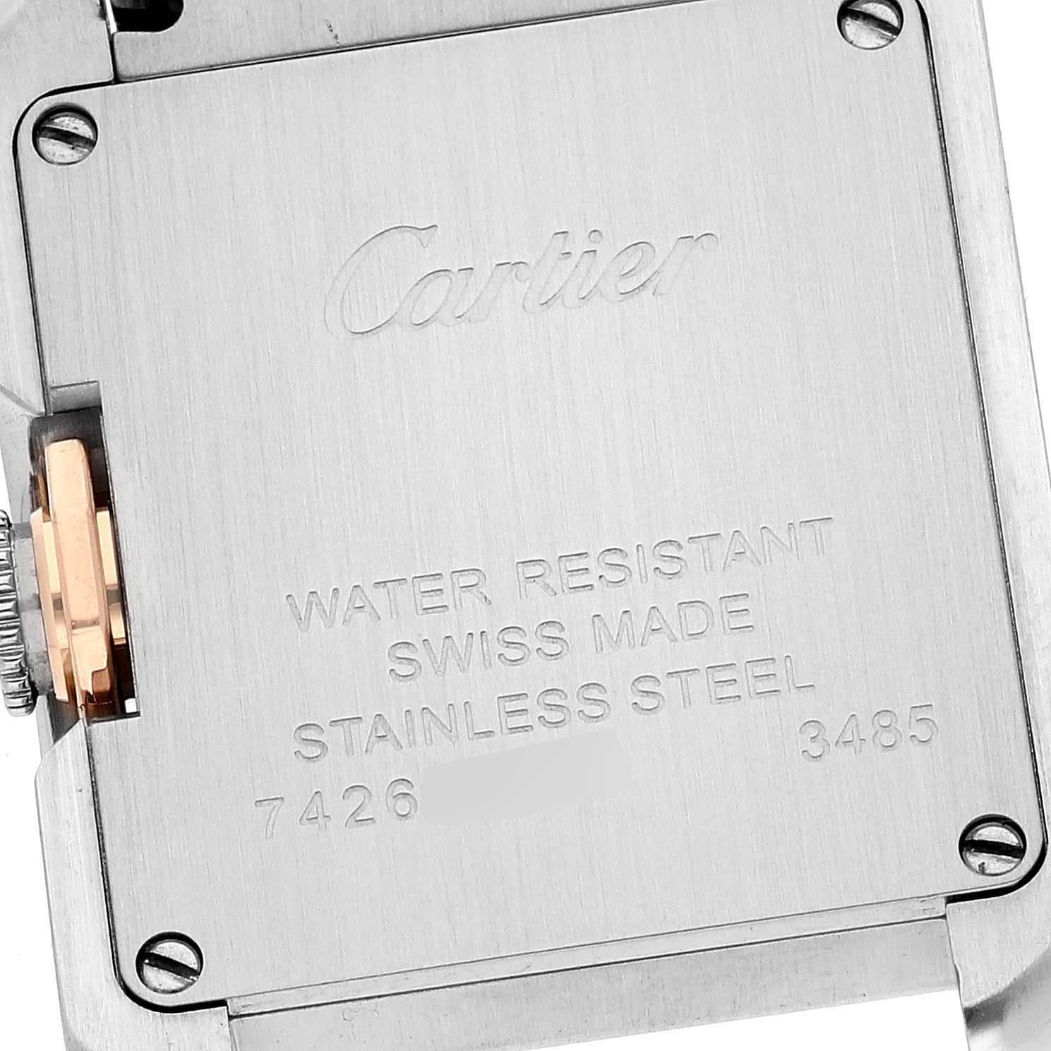 Cartier, petite montre Tank Anglaise en acier, or rose et diamants, pour femmes WT100024 en vente 1