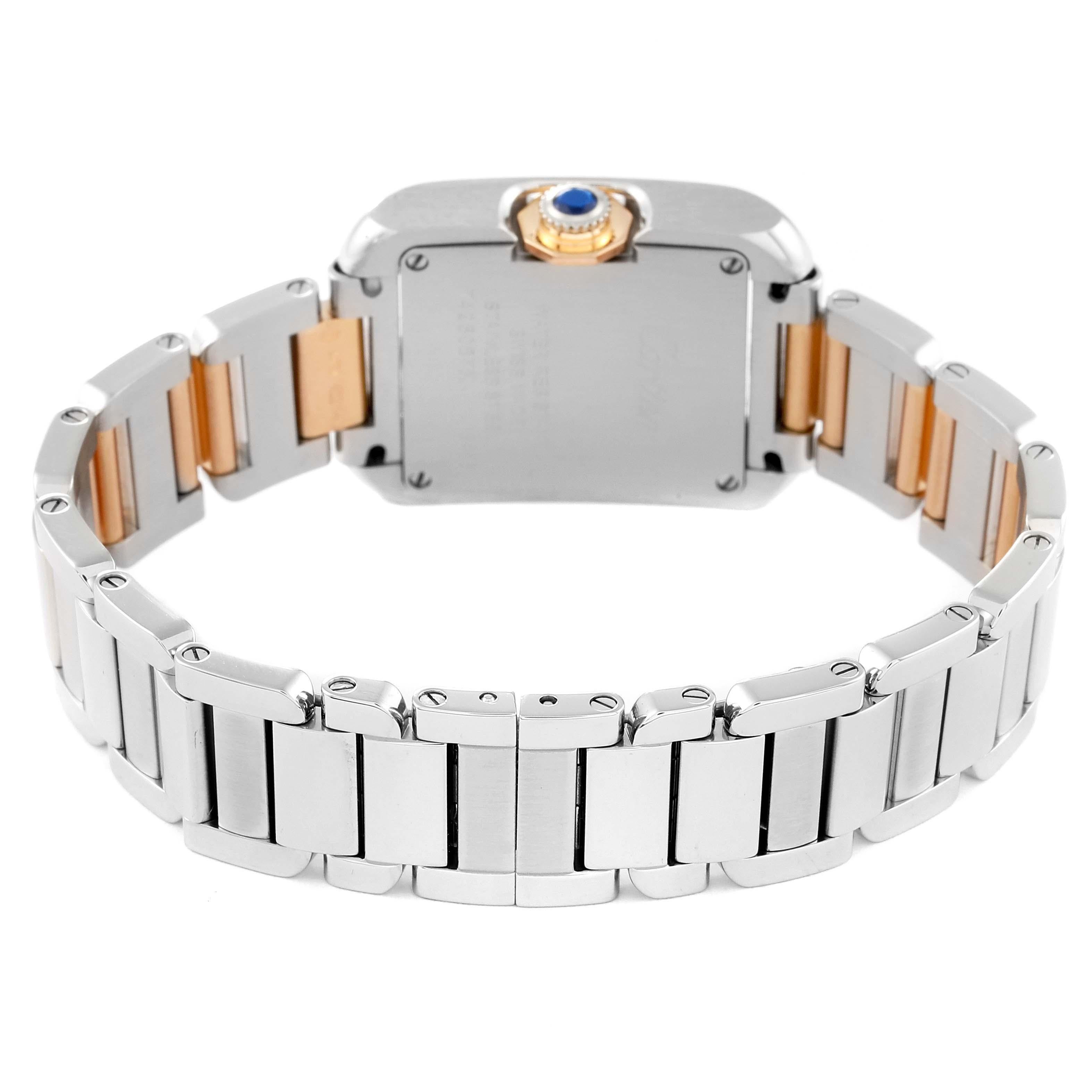 Cartier, petite montre Tank Anglaise en acier, or rose et diamants, pour femmes WT100024 en vente 2