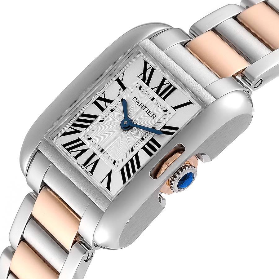 Women's Cartier Tank Anglaise Small Steel Rose Gold Ladies Watch W5310019 Box Papers For Sale