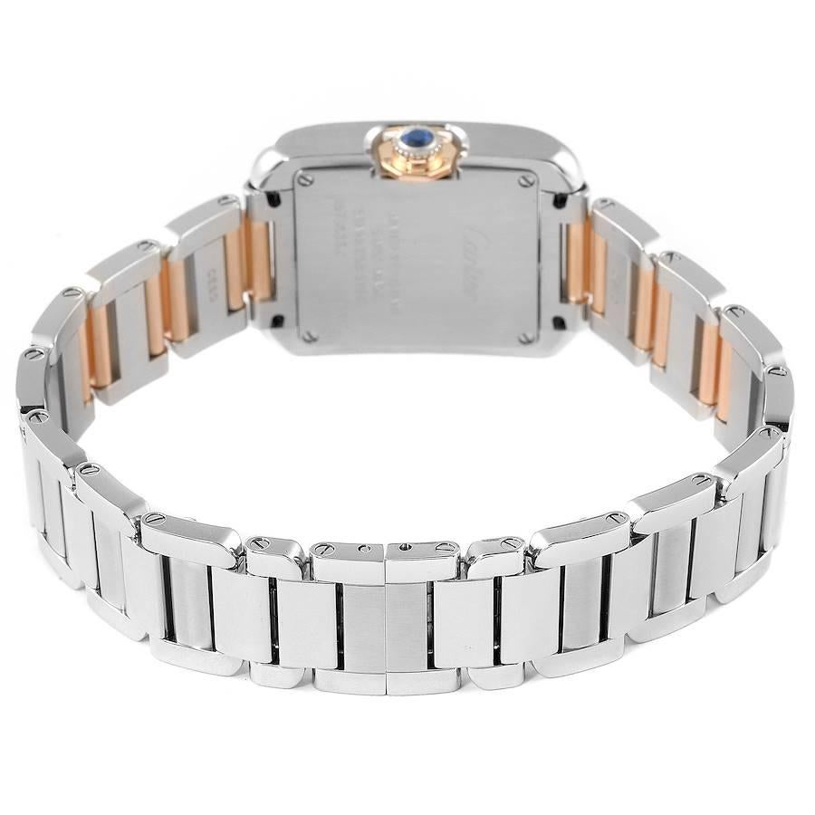 Cartier Tank Anglaise Small Steel Rose Gold Ladies Watch W5310019 Box Papers For Sale 2