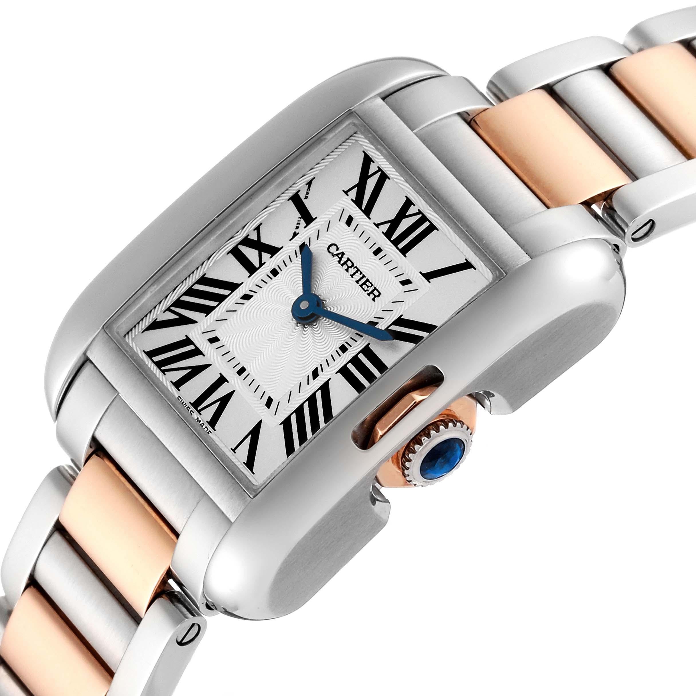 Cartier Tank Anglaise Small Steel Rose Gold Ladies Watch W5310019 Papers 1