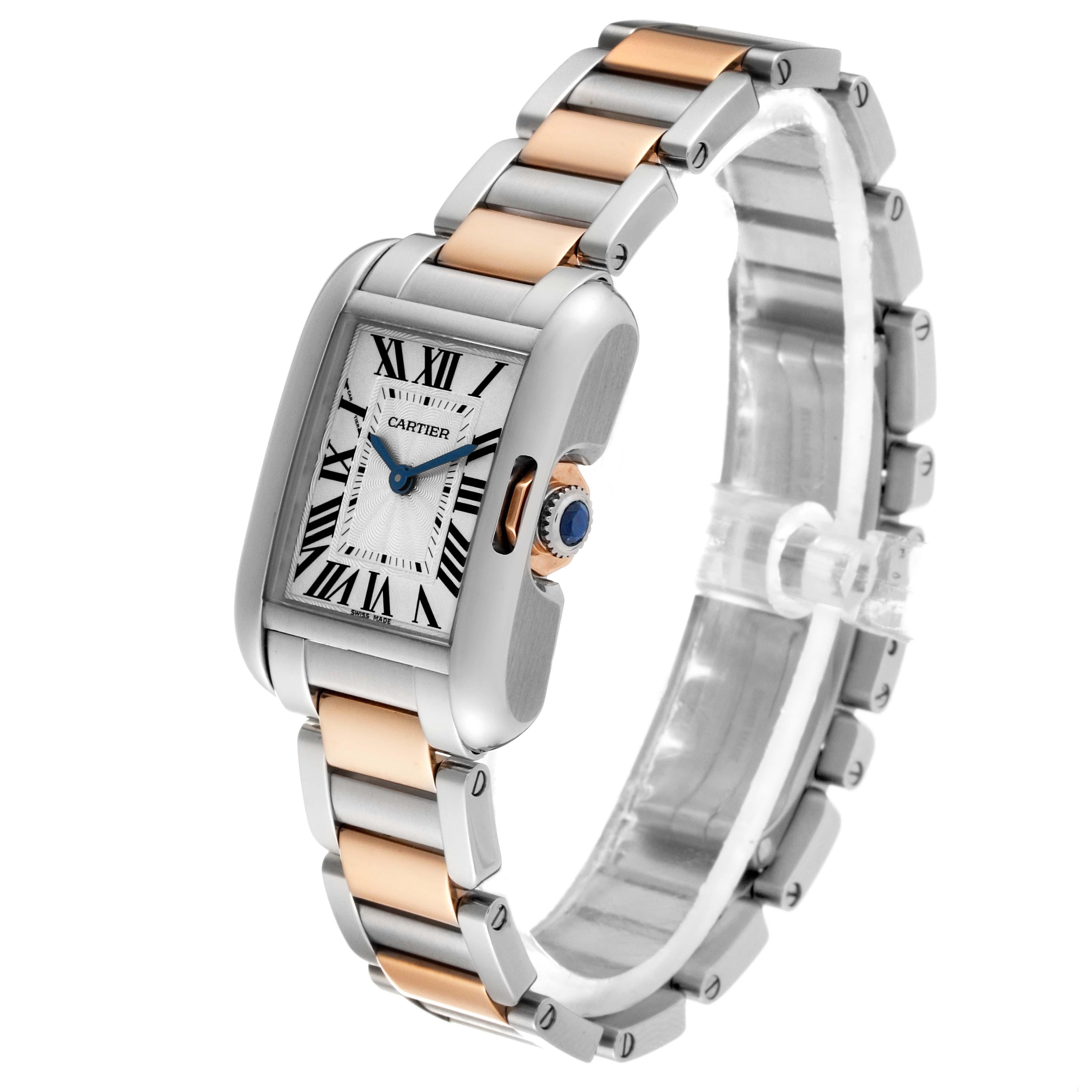 Cartier Tank Anglaise Small Steel Rose Gold Ladies Watch W5310036 For Sale 1