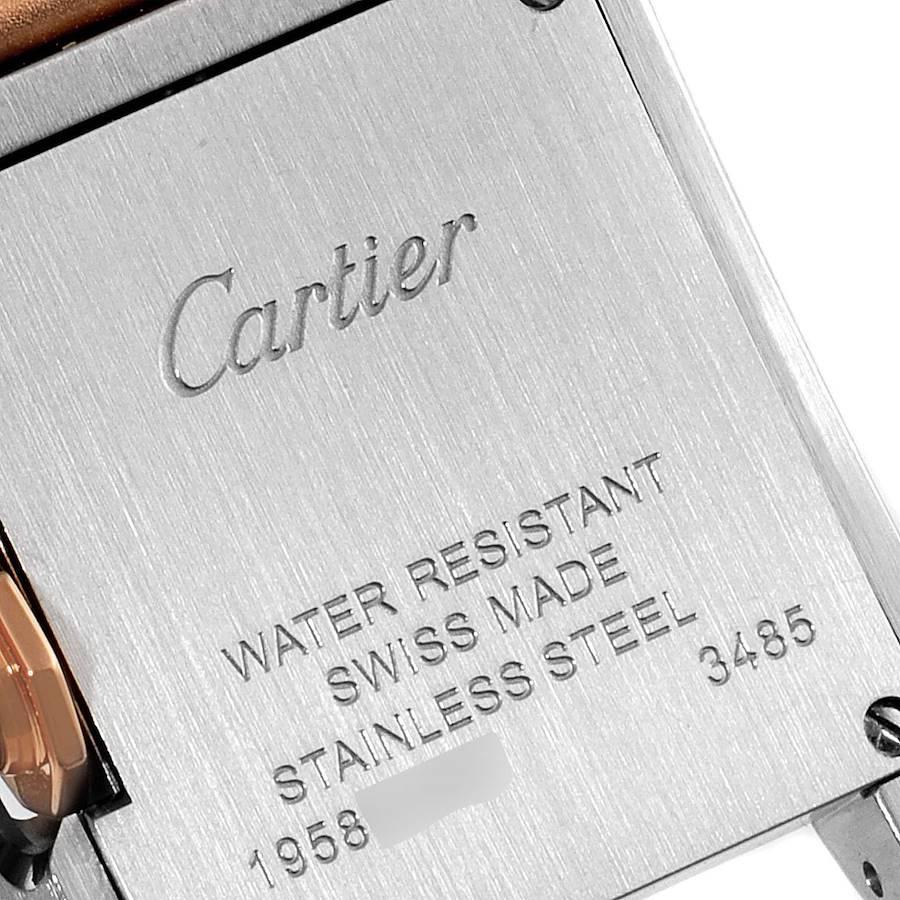 Cartier Tank Anglaise Small Steel Rose Gold Ladies Watch W5310036 In Excellent Condition In Atlanta, GA