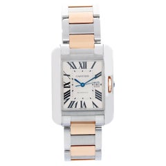 Orologio Cartier Tank Anglaise in acciaio inossidabile e oro rosa 18 carati, modello grande W5310007 351