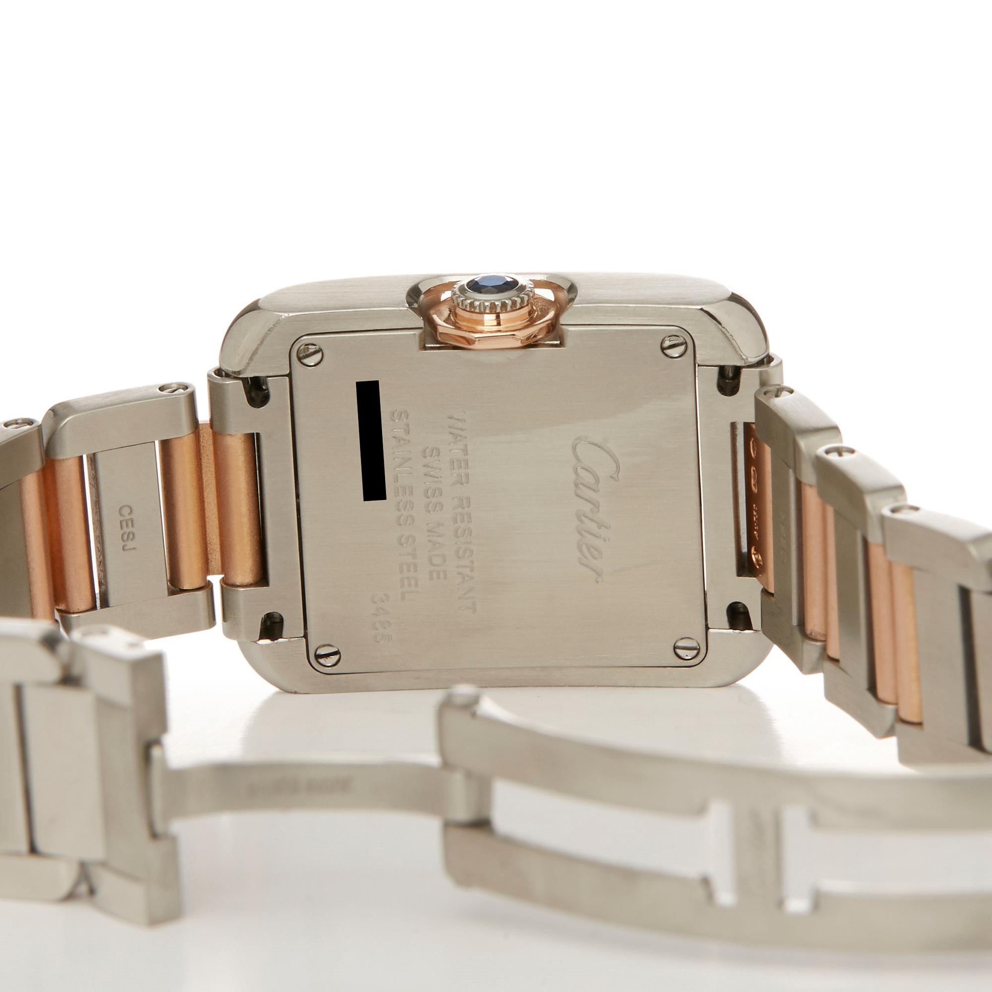Cartier Tank Anglaise Stainless Steel And 18 Karat Rose Gold W5310036 or 3485 In Excellent Condition In Bishops Stortford, Hertfordshire