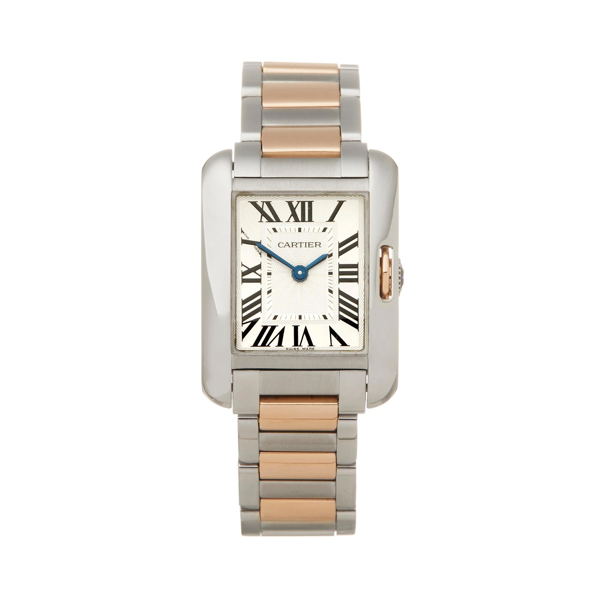 Cartier Tank Anglaise Stainless Steel And 18 Karat Rose Gold W5310036 or 3485