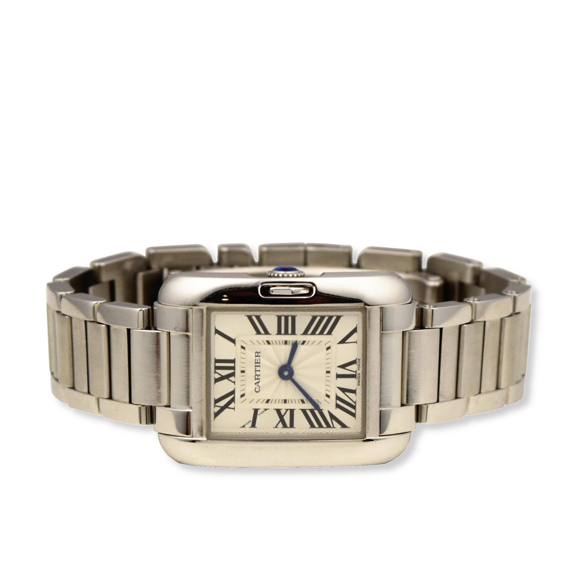 da uomo o donna Orologio Cartier Tank Anglaise in acciaio inossidabile con quadrante argentato in vendita