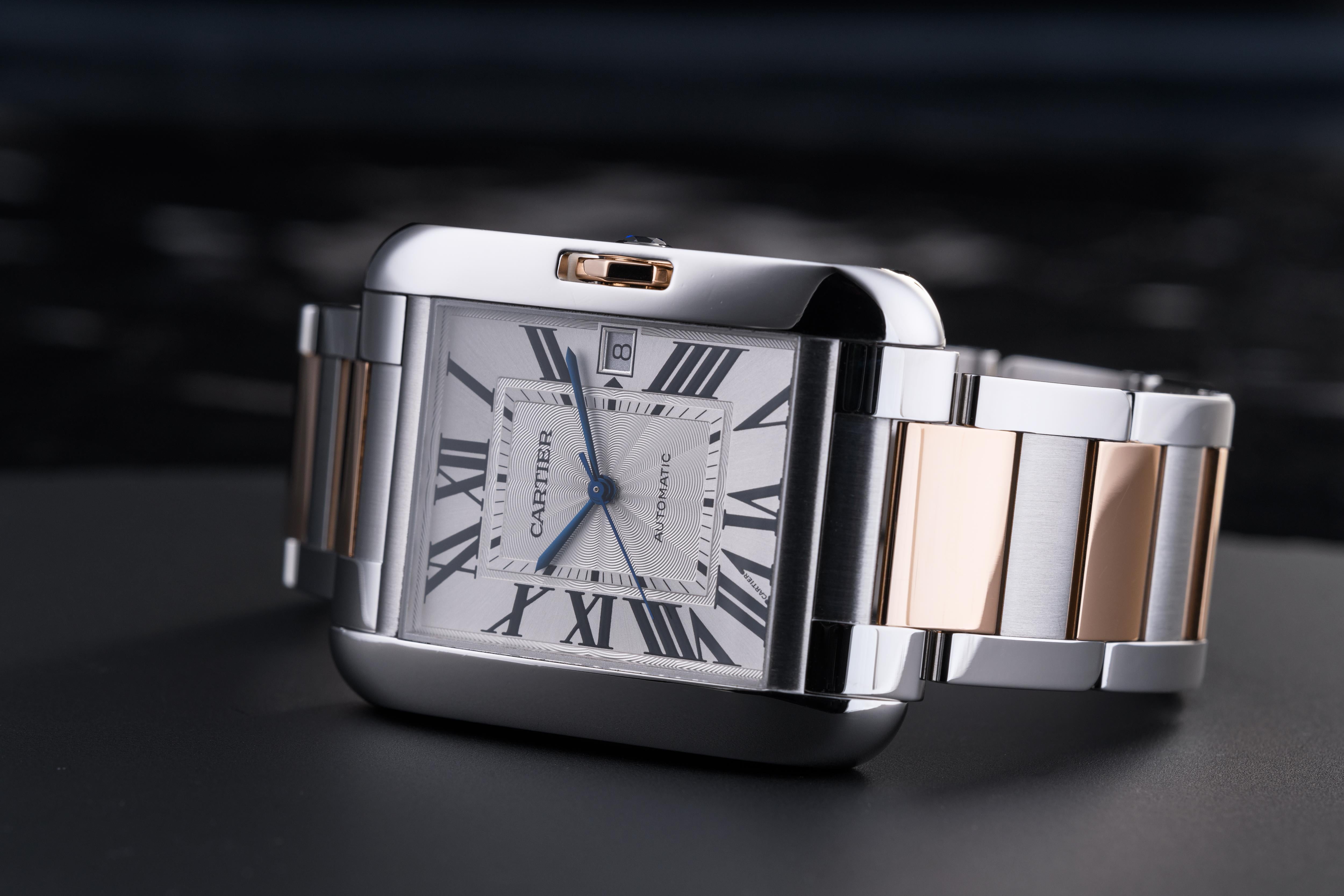 Cartier Tank Anglaise « Steel & Rose » Excellent état - En vente à London, GB
