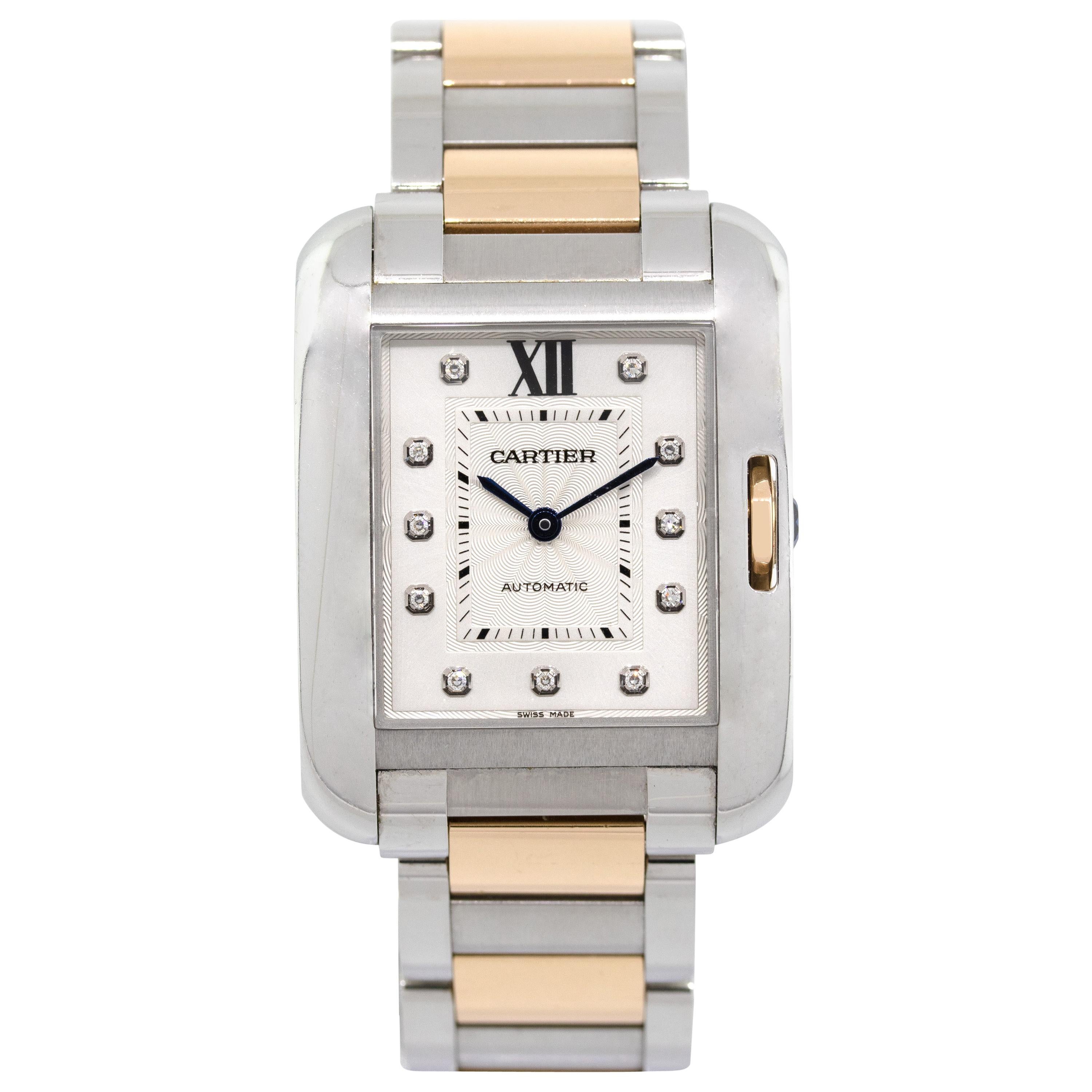 Cartier Tank Anglaise Two-Tone Diamond Dial Ladies Watch