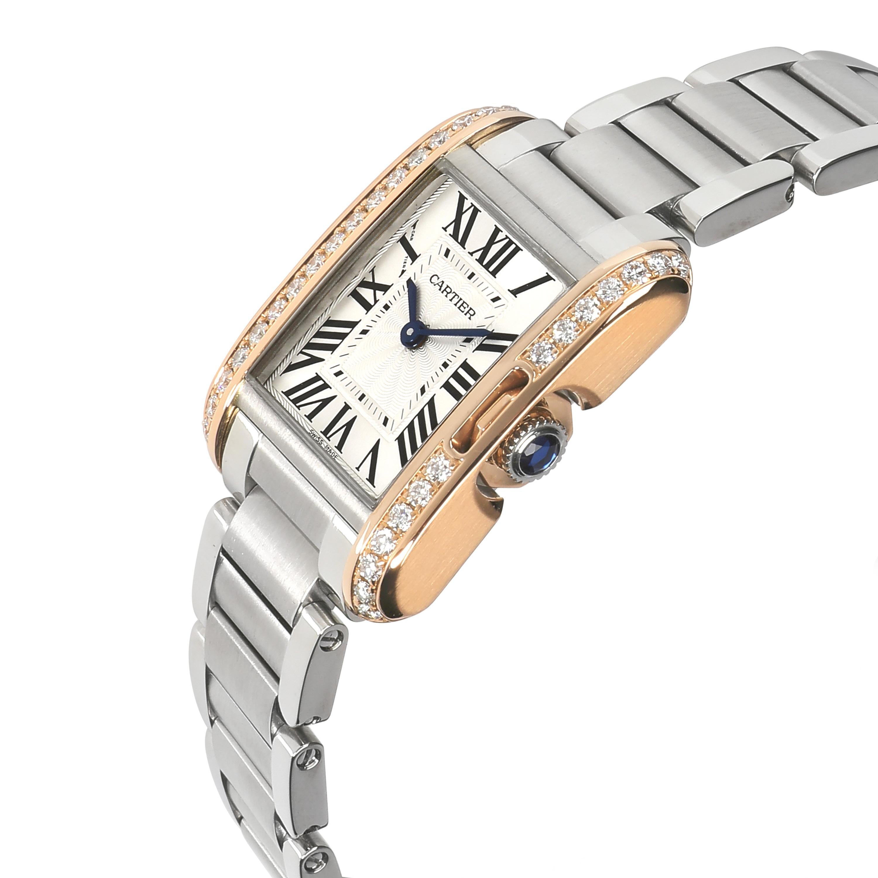 Cartier Tank Anglaise W3TA0002 Women's Watch in 18 Karat Yellow Gold/Steel In Excellent Condition In New York, NY