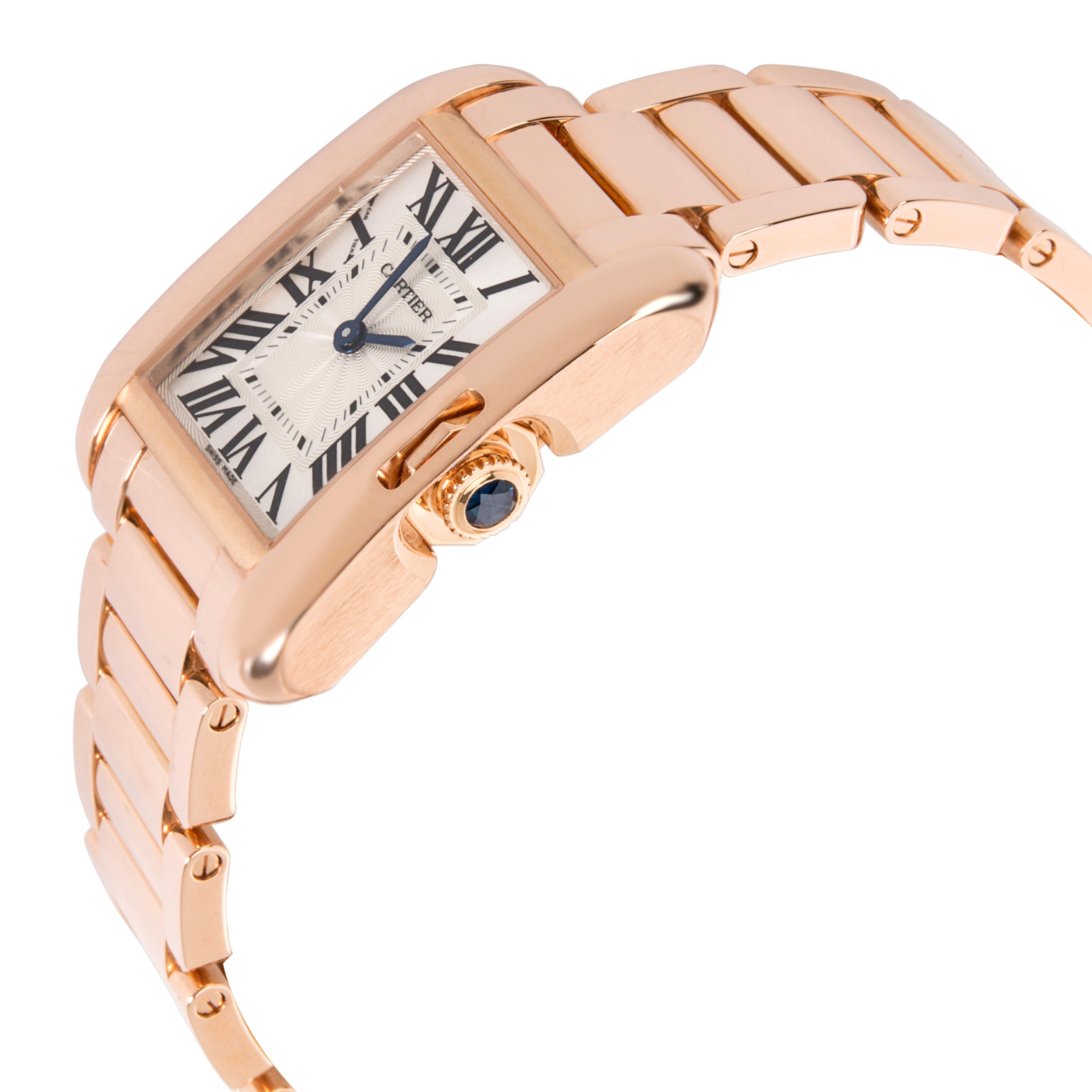 Cartier Tank Anglaise W5310013 Women's Watch in 18 Karat Rose Gold In Excellent Condition In New York, NY