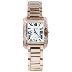 Cartier Tank Anglaise Watch, 18 Karat Rose Gold, Diamonds