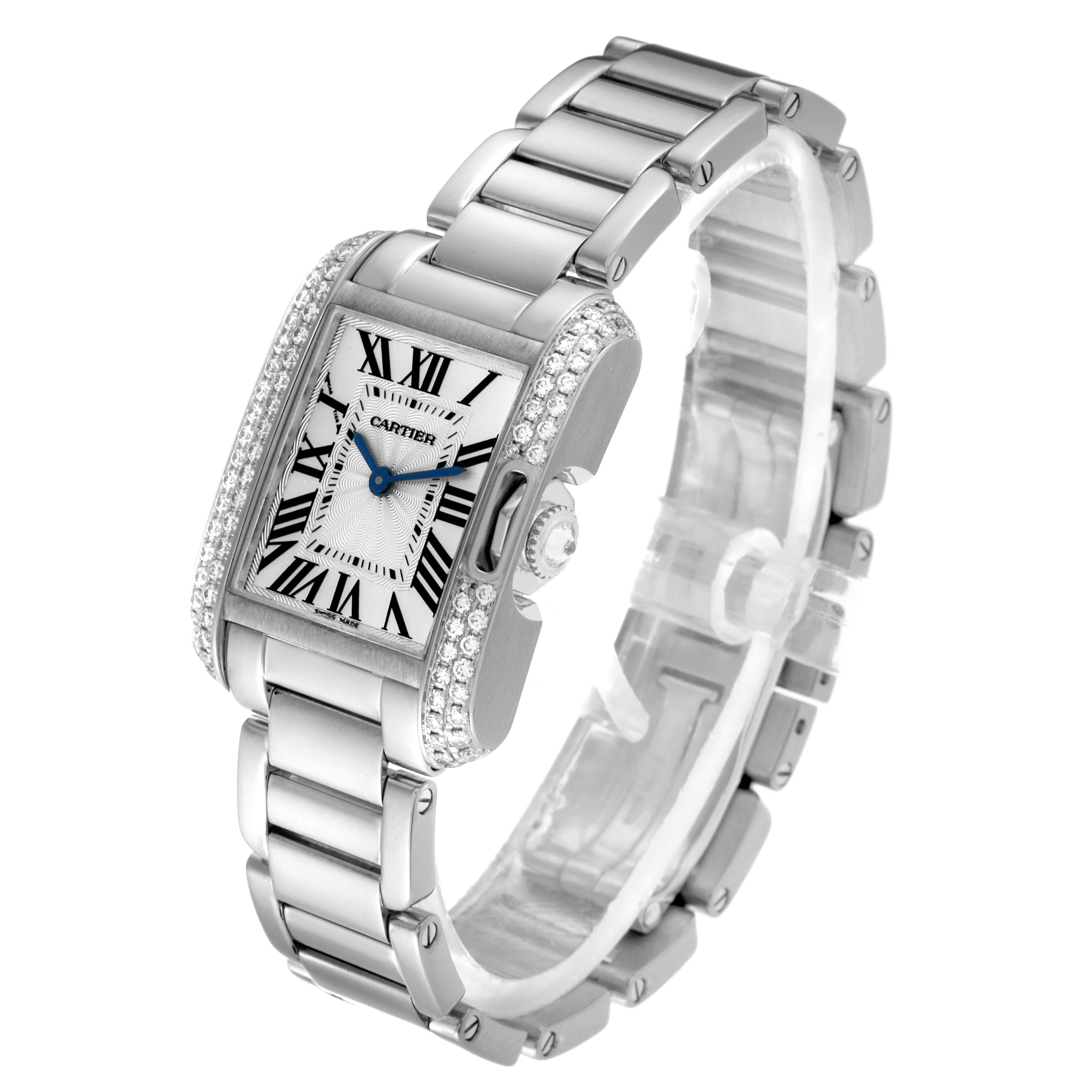 Cartier Tank Anglaise White Gold Diamond Ladies Watch WT100008 For Sale 2