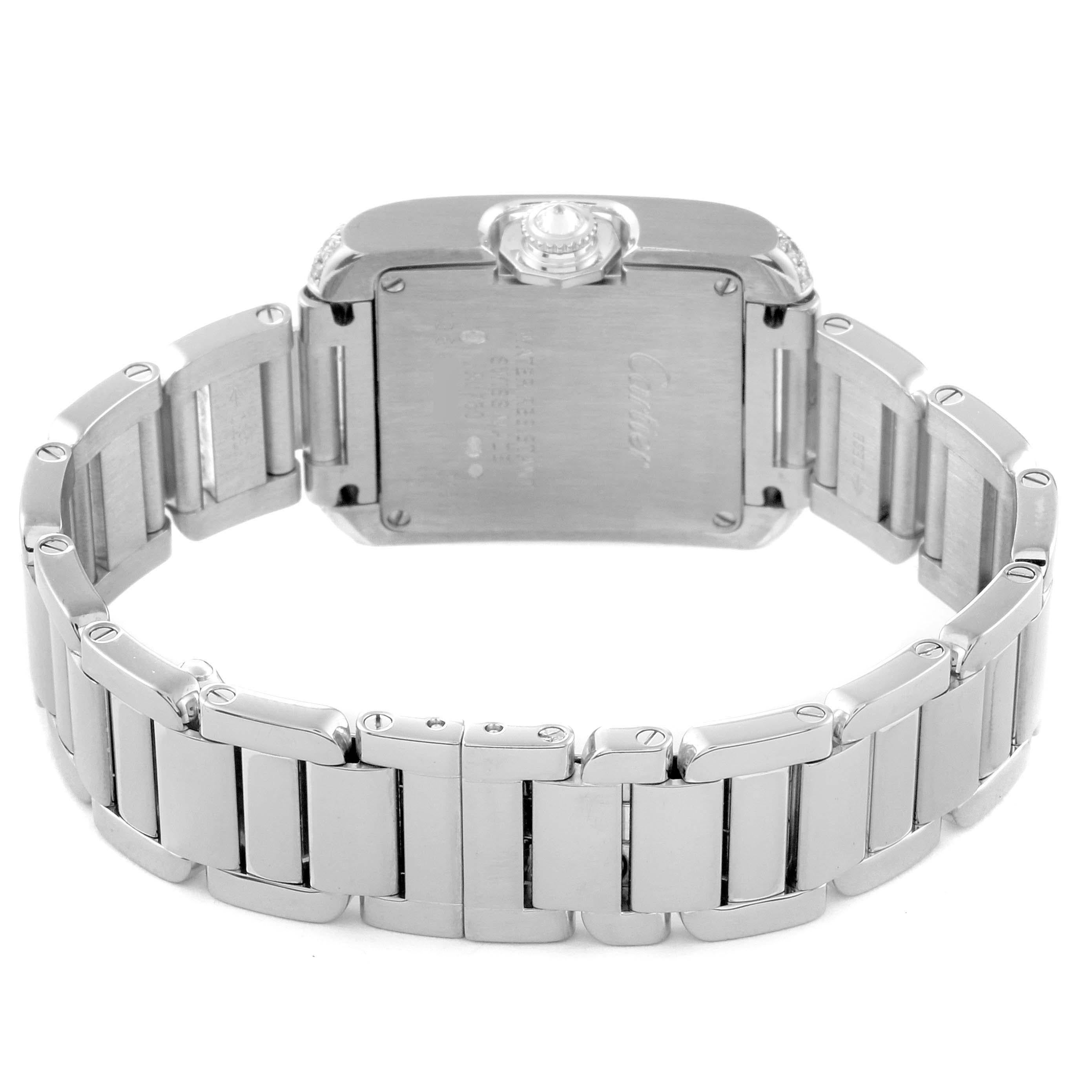 Cartier Tank Anglaise White Gold Diamond Ladies Watch WT100008 For Sale 4