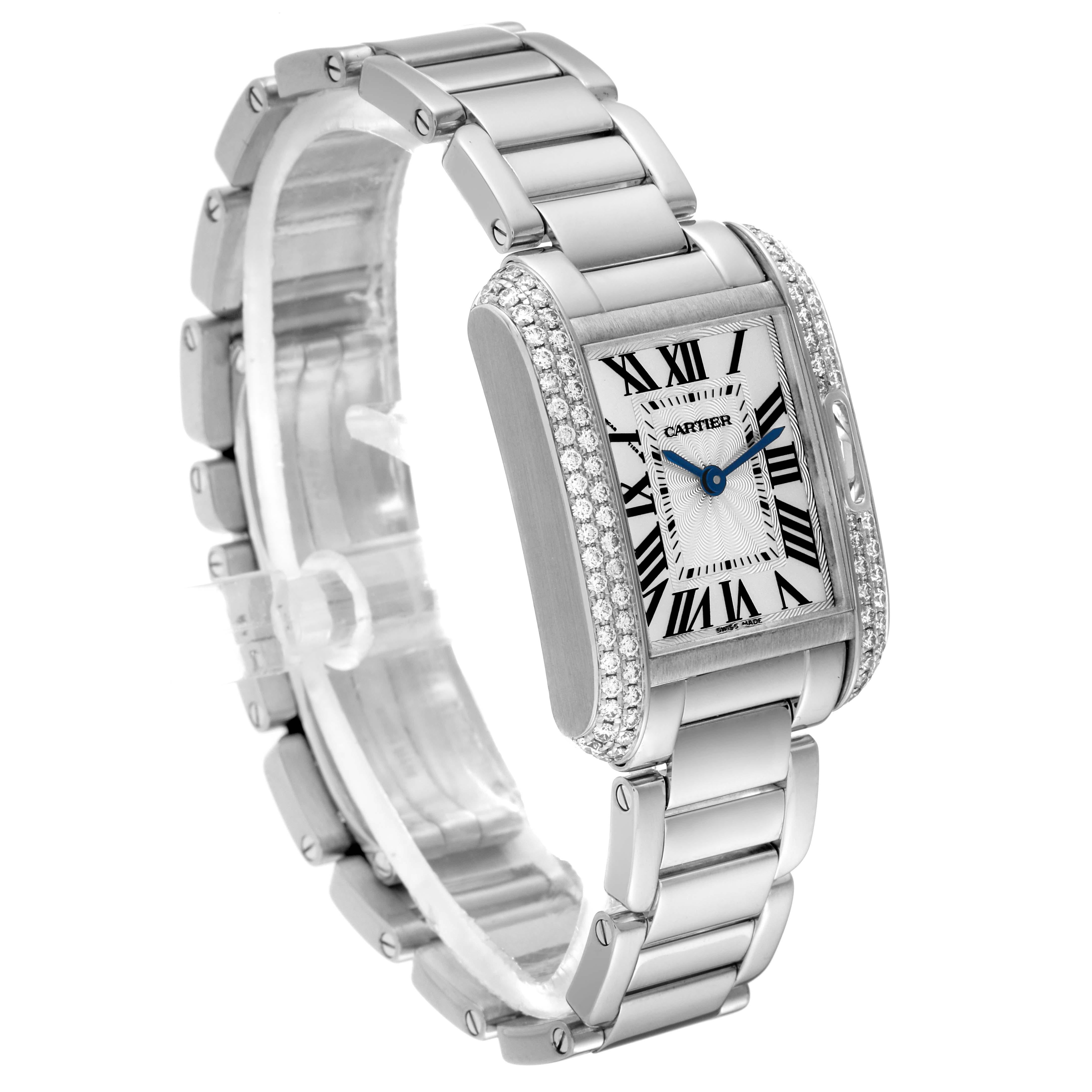 Cartier Tank Anglaise White Gold Diamond Ladies Watch WT100008 For Sale 5