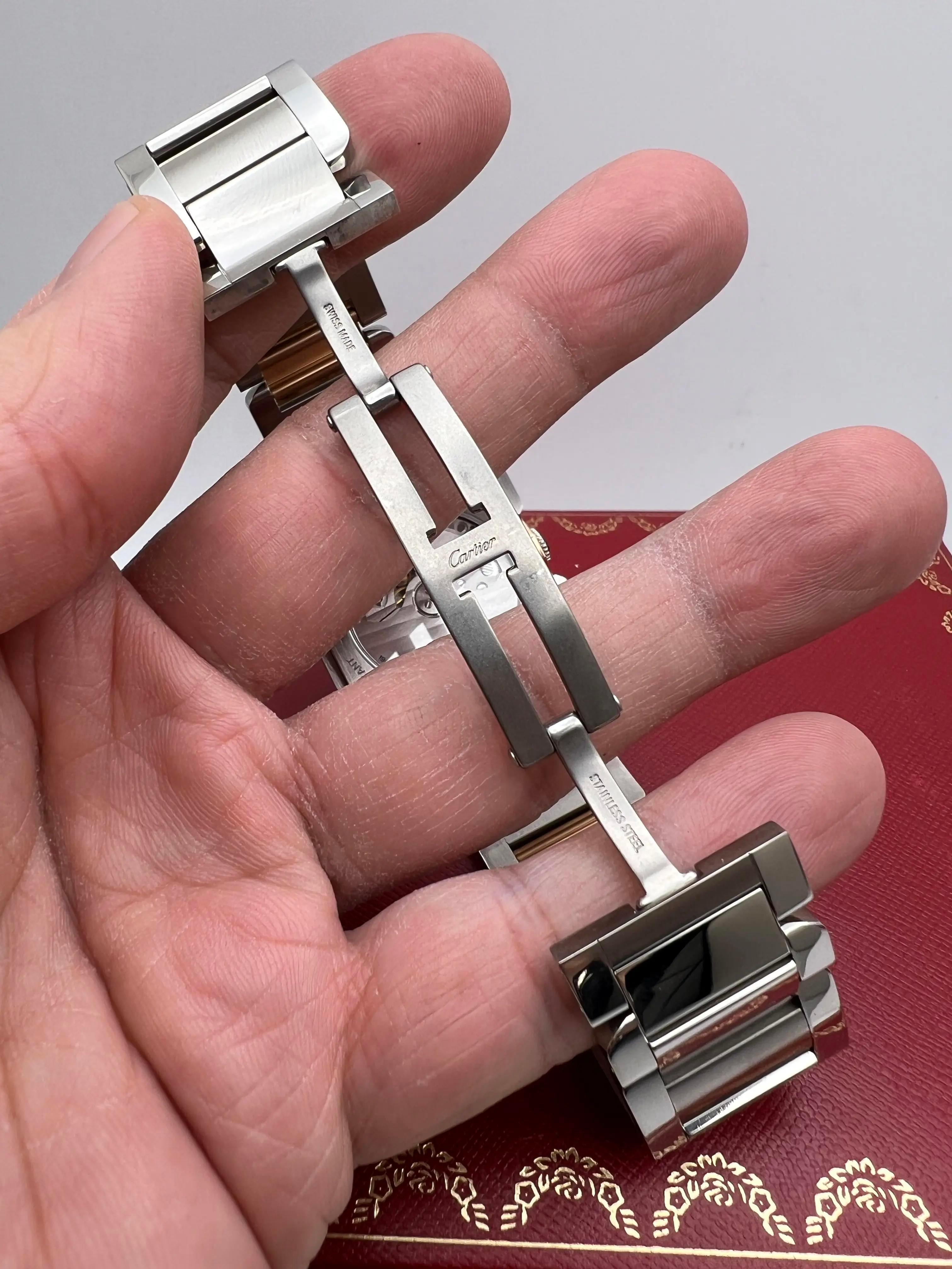 Cartier Tank Anglaise XL Orologio automatico in oro rosa 18 carati e acciaio W5310006 Scatola in vendita 7